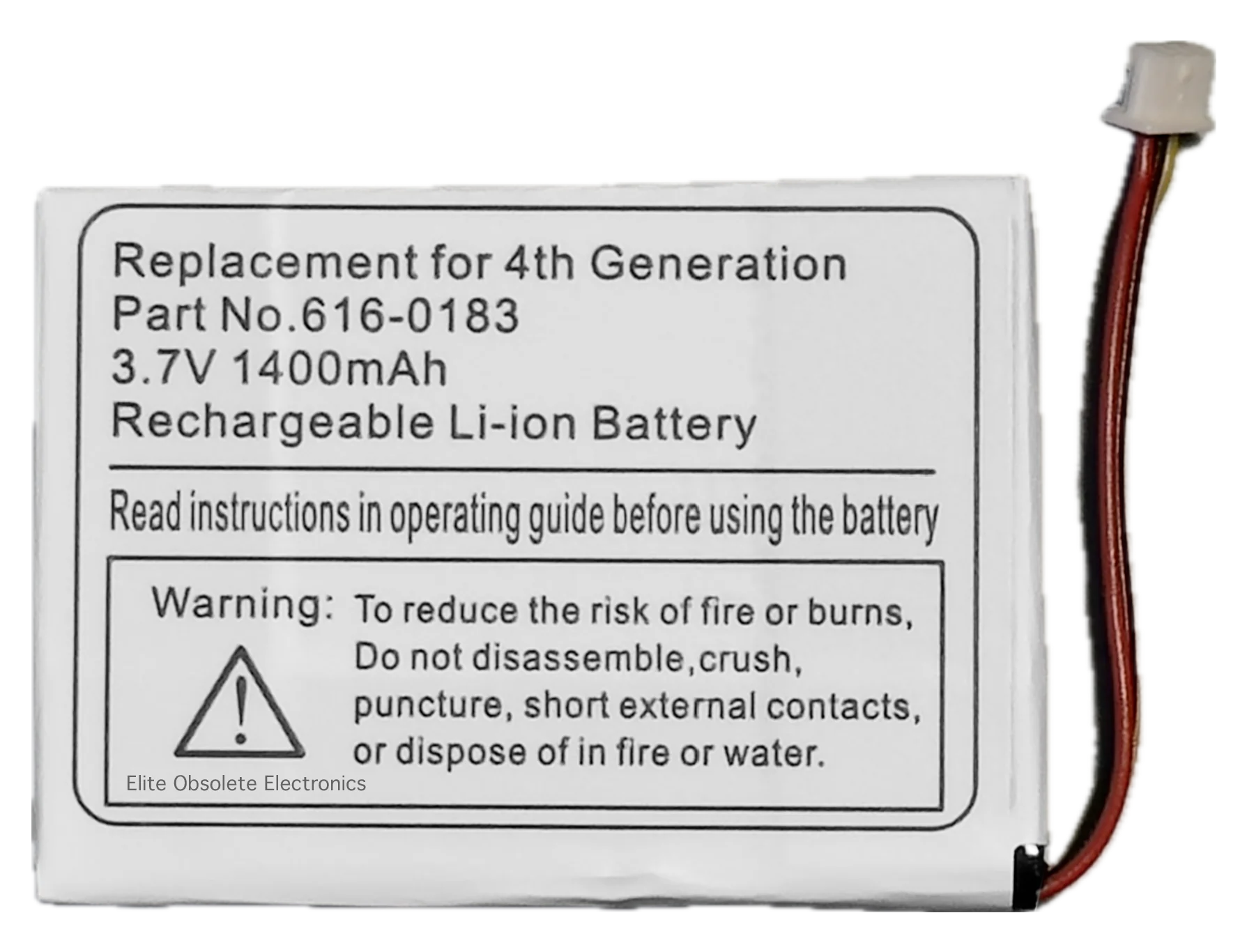 1400mah Li-ion Replacement Battery for Apple iPod Classic 4th Generation Monochrome A1059 & Photo Color Display A1099