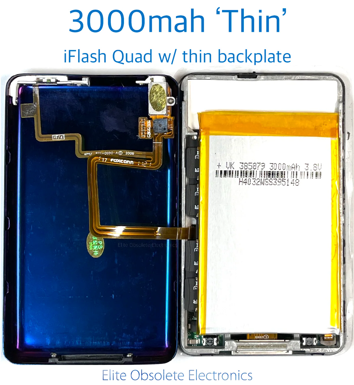 3000mah Thin Model Extended Capacity Lithium-Ion Polymer Battery for Apple iPod Video 5th 5.5 A1136 & iPod Classic 6th 7th A1238 - Image 3