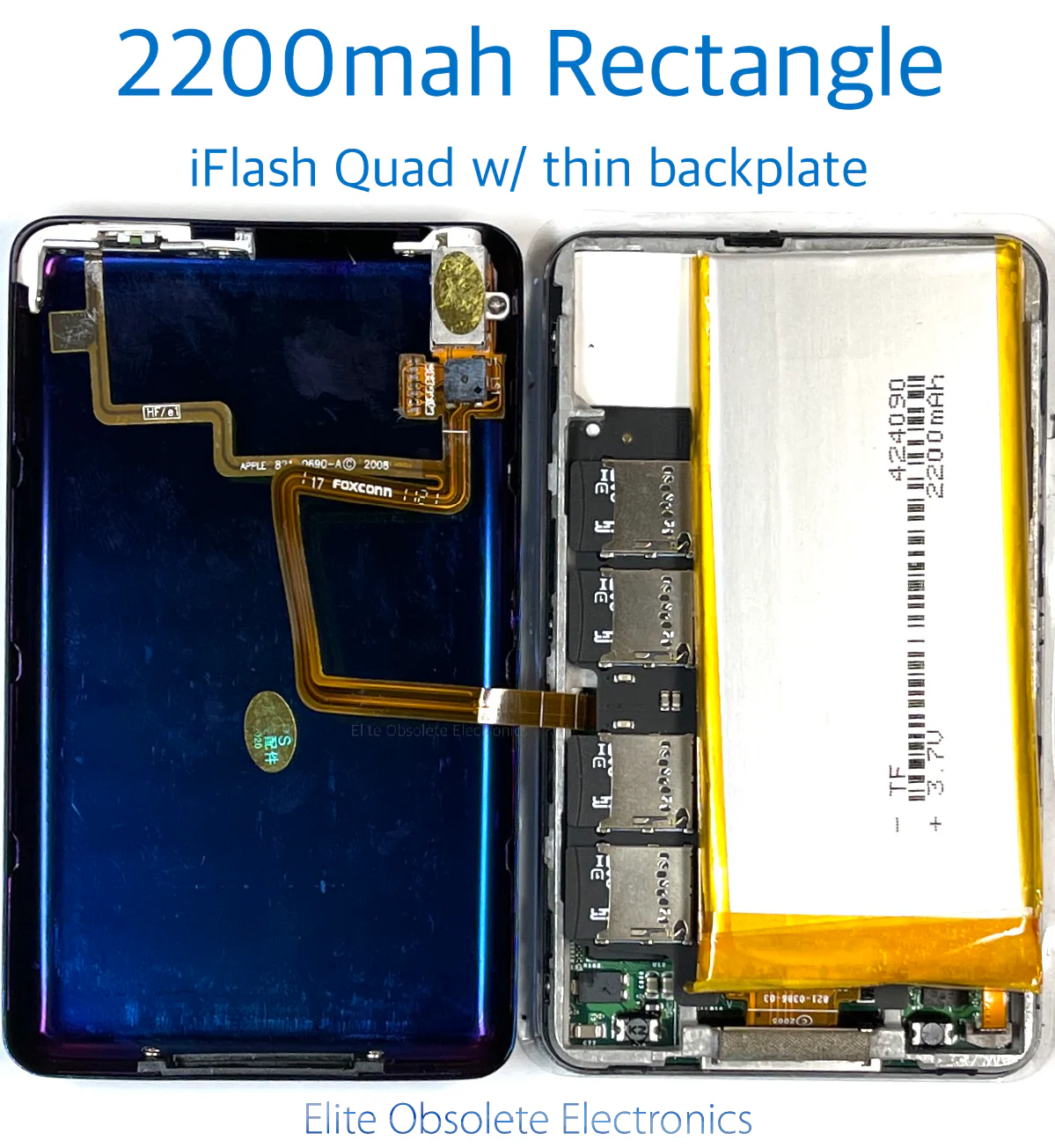 2200mah Extended Capacity Lithium-Ion Polymer Battery for Apple iPod Video 5th 5.5 Enhanced A1136 & iPod Classic 6th 7th A1238 - Image 3