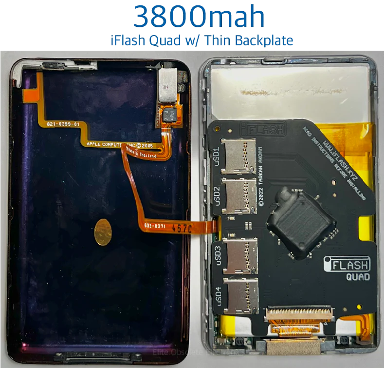 3800mah 'Thin Model' Extended Capacity Lithium-Ion Polymer Battery for Apple iPod Video 5th 5.5 Enhanced A1136 & iPod Classic 6th 7th A1238 - Image 3