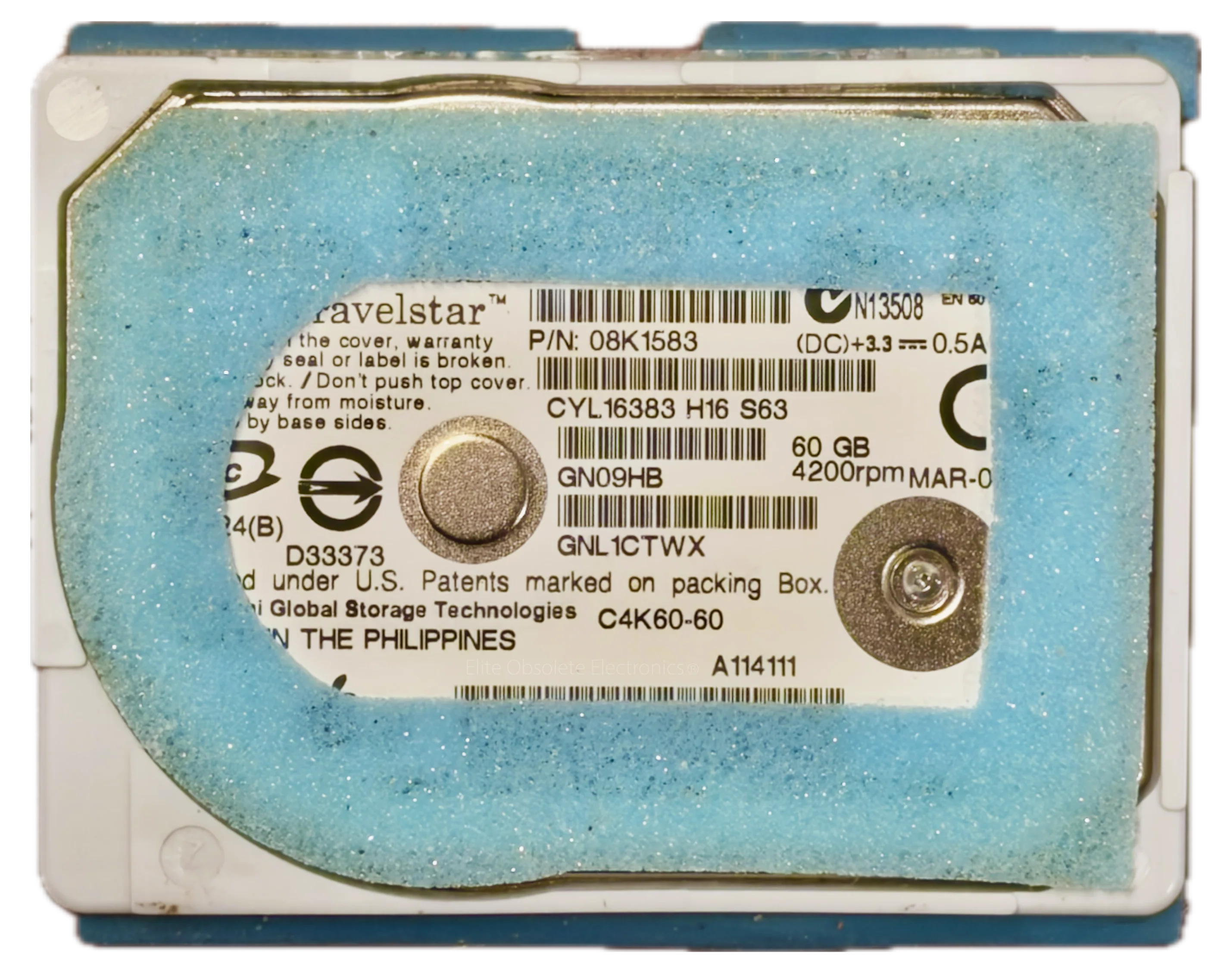 60GB Hitachi HTC426060G8CE00 08K1583 ZIF HDD Thick Dual Platter for Apple iPod Video 5th 5.5 A1136