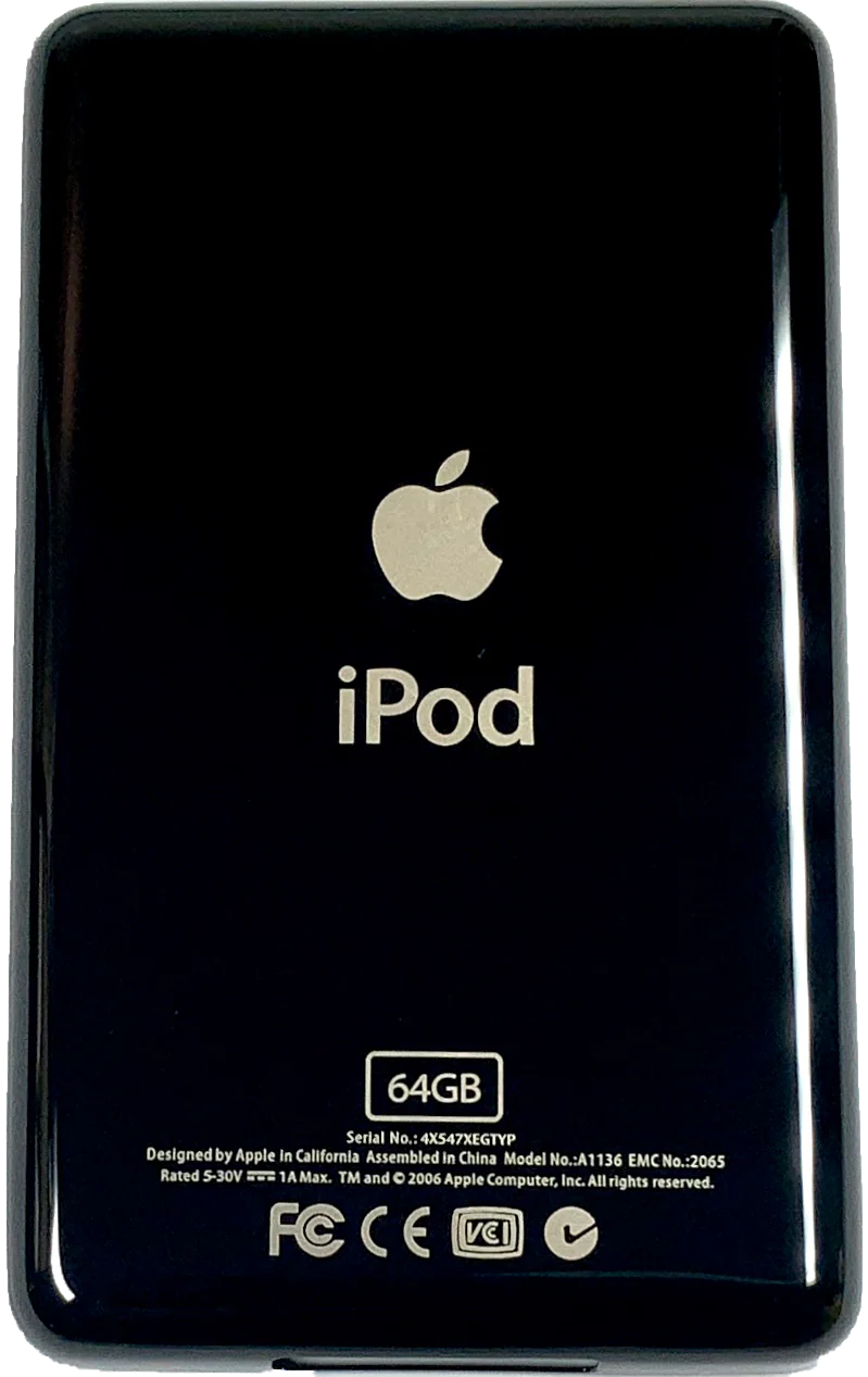 Thin Black Backplate for iPod Classic Video 5th 5.5 6th 7th 30GB 64GB 128GB 256GB 512GB 1TB 80GB 120GB 160GB Universal A1136 A1238