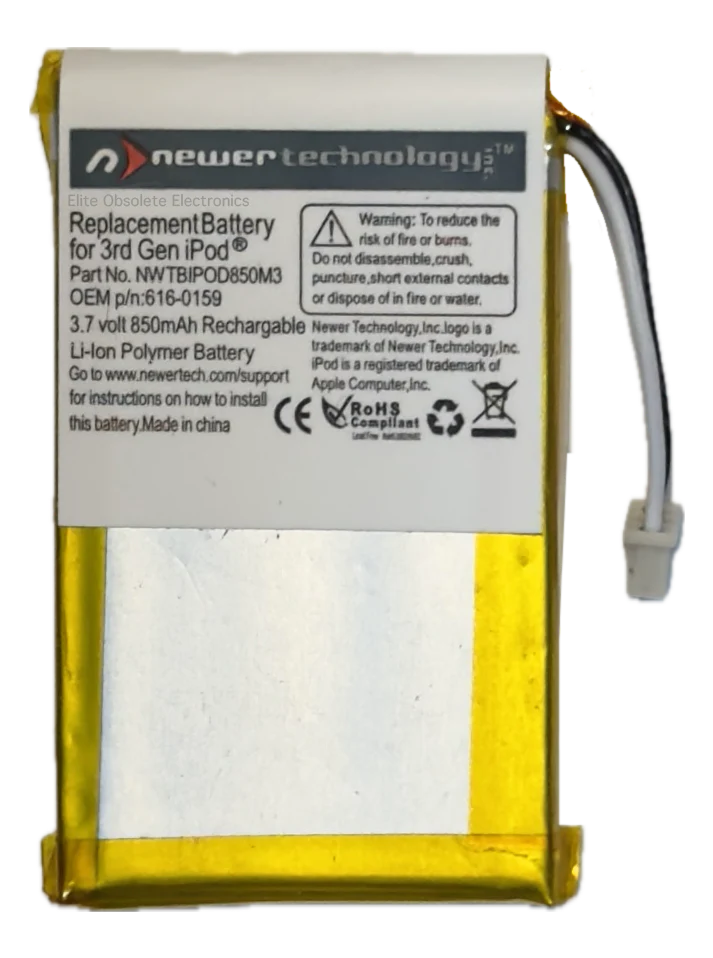 850mah NewerTechnology Lithium-Ion Polymer Battery for Apple iPod Classic 3rd Generation A1040