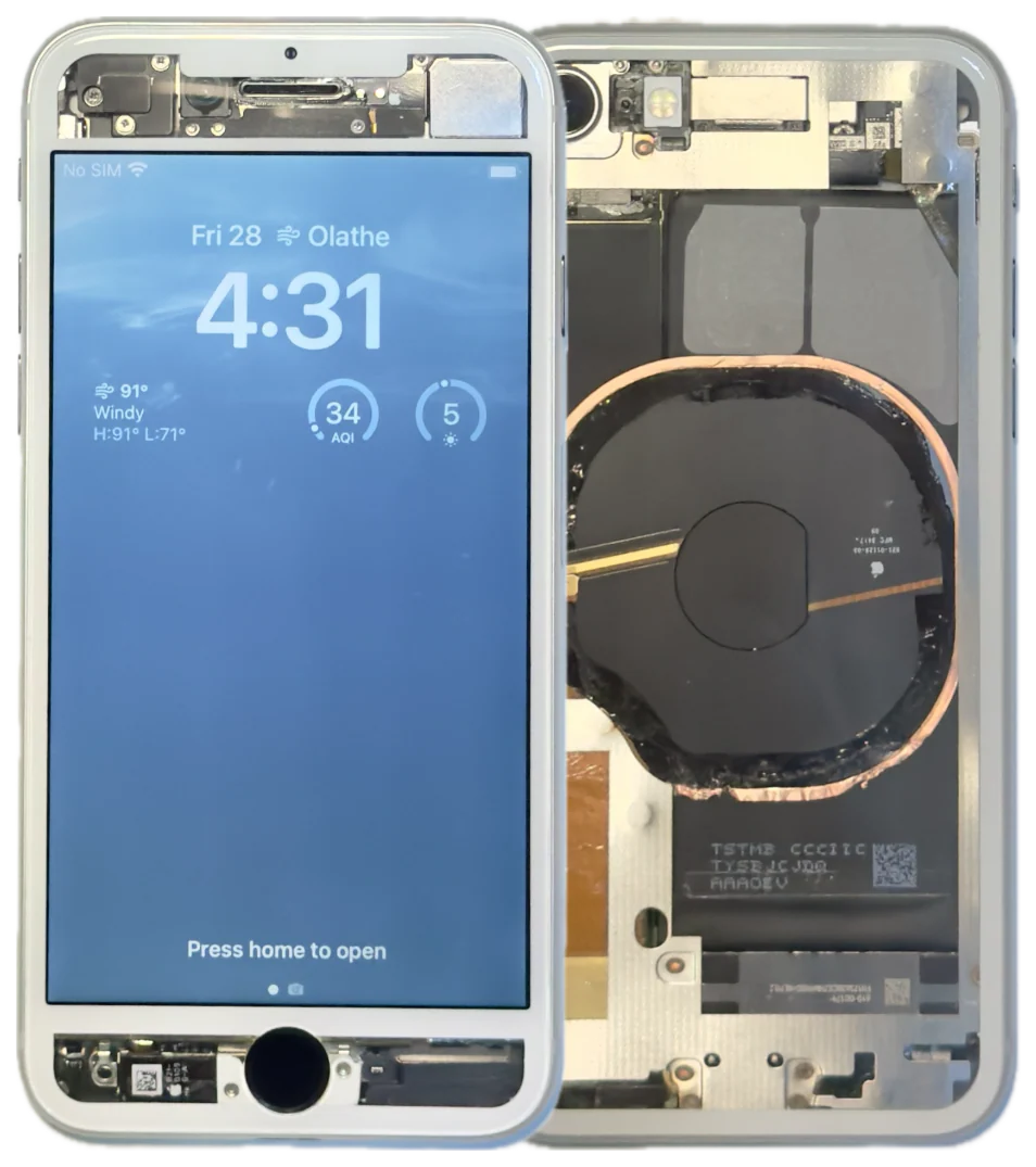 Apple iPhone 8 Custom Refurbished White Transparent Clear Factory Unlocked A1905 MQ6G2B/A