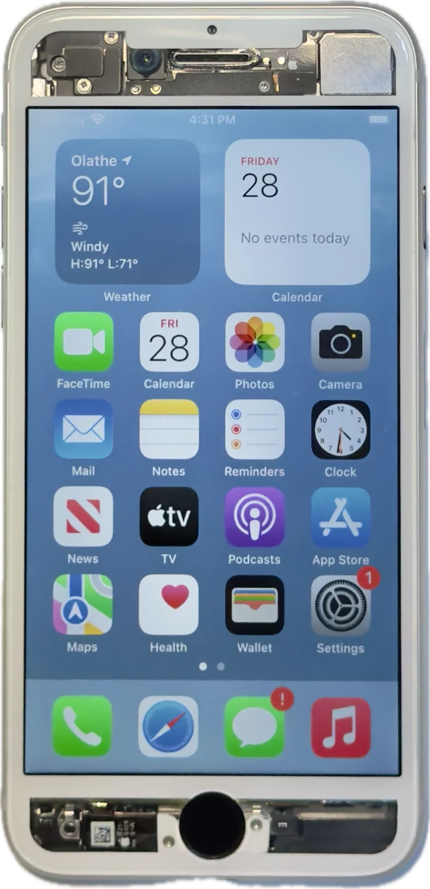 Apple iPhone 8 Custom Refurbished White Transparent Clear Factory Unlocked A1905 MQ6G2B/A - Image 2
