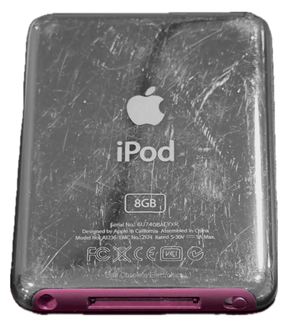 Apple iPod Nano 3rd Generation Pink 4GB 8GB A1236 MB453LL/A Used & Refurbished 520mah - Image 3