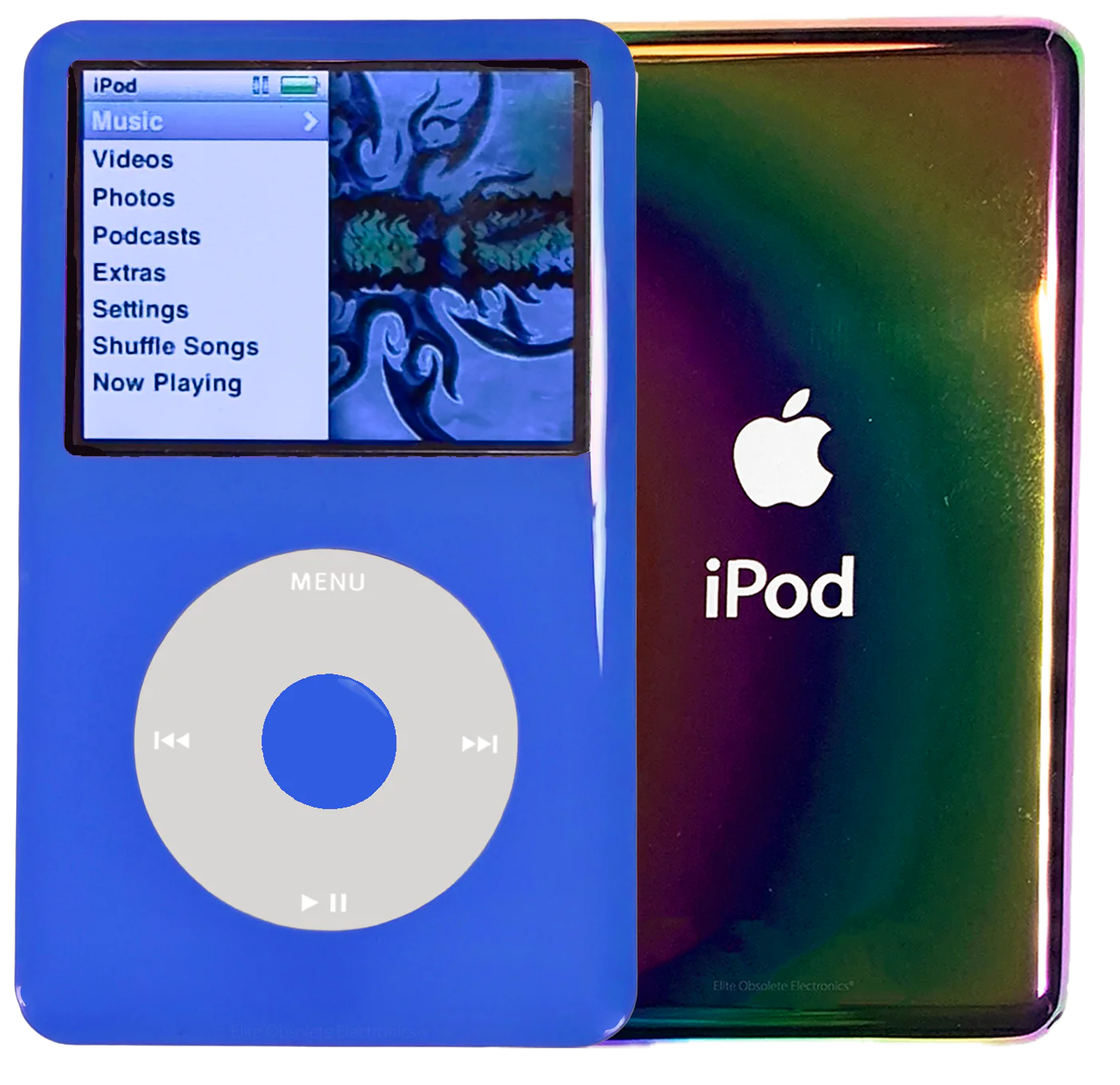 New Apple iPod Classic 6th & 7th Generation Blue Plastic / Grey / Blue Plastic (Rainbow)