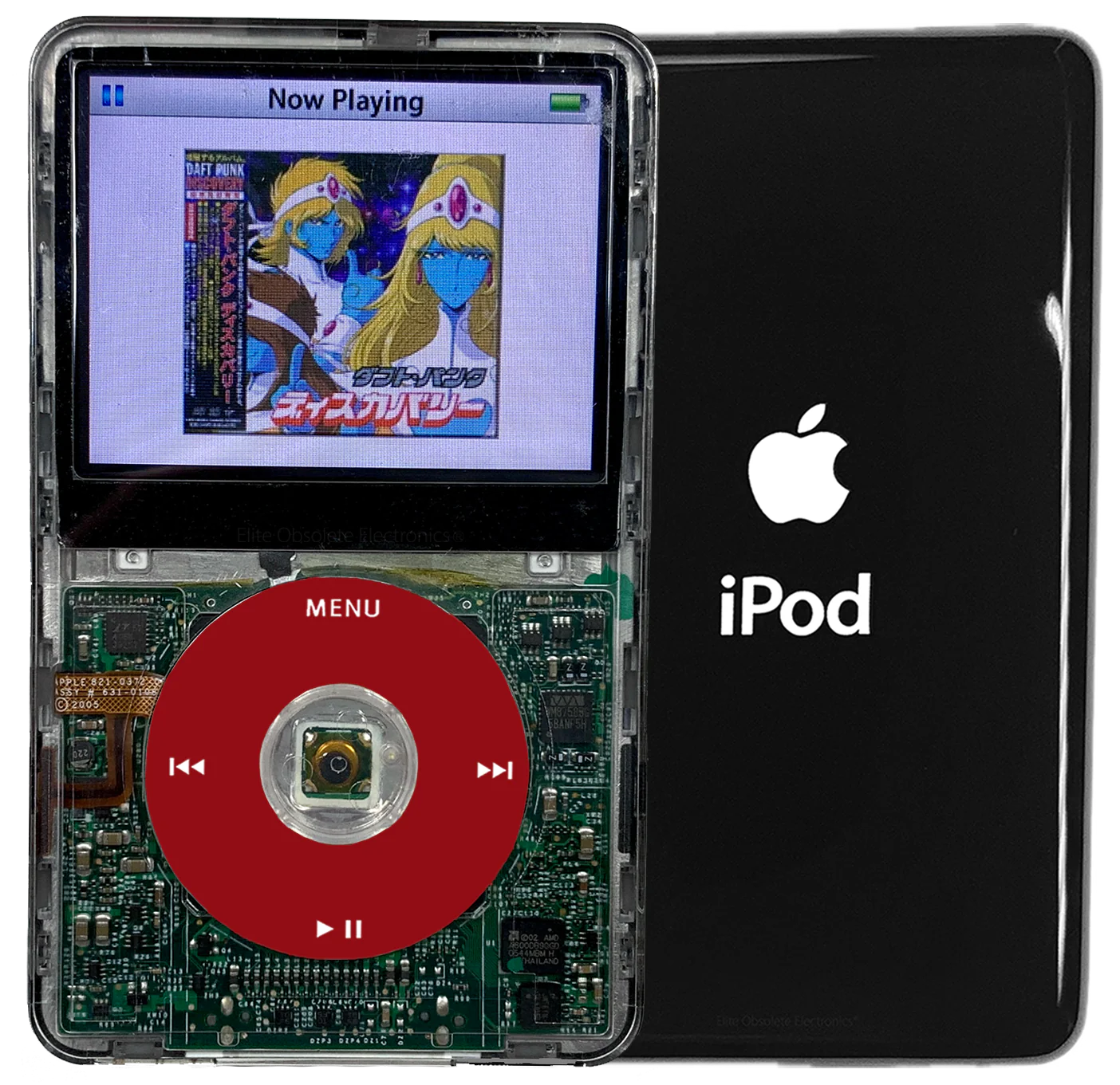 New Apple iPod Video Classic 5th 5.5 Enhanced Transparent / Red / Transparent (Black)