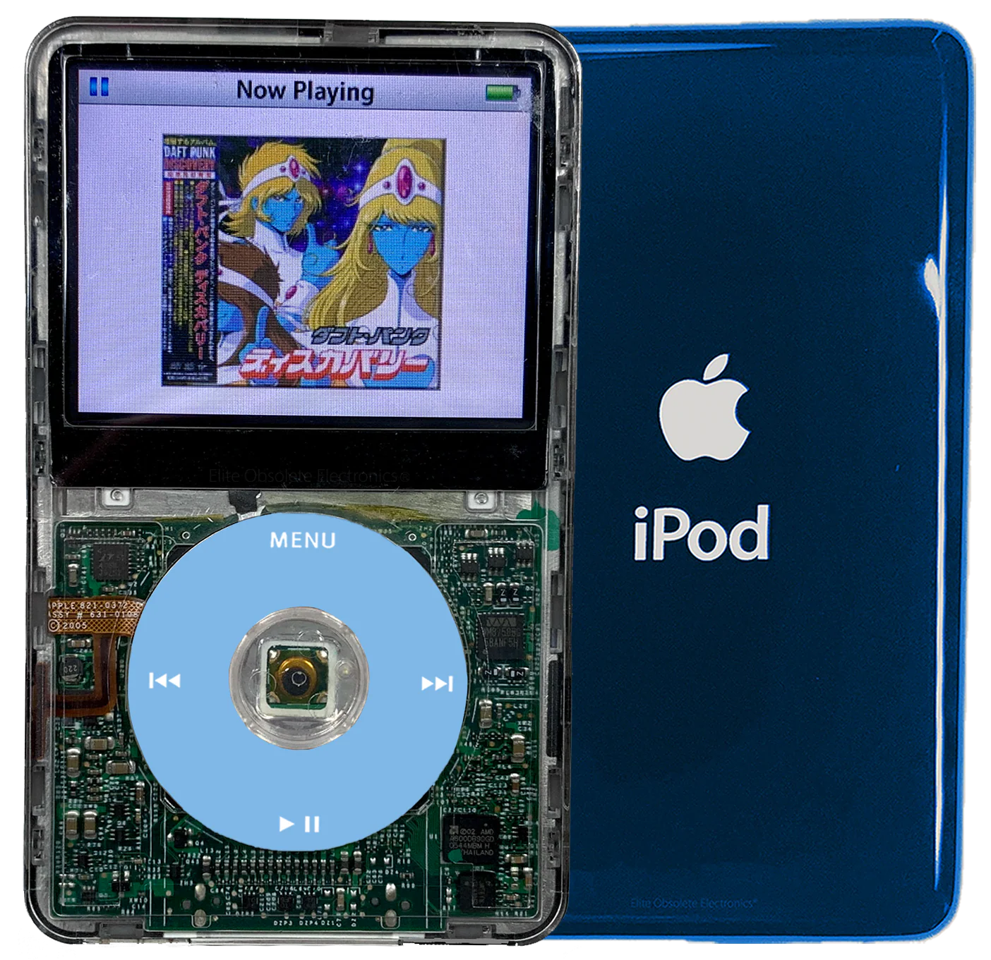 New Apple iPod Video Classic 5th 5.5 Enhanced Transparent / Light Blue / Transparent (Aqua)