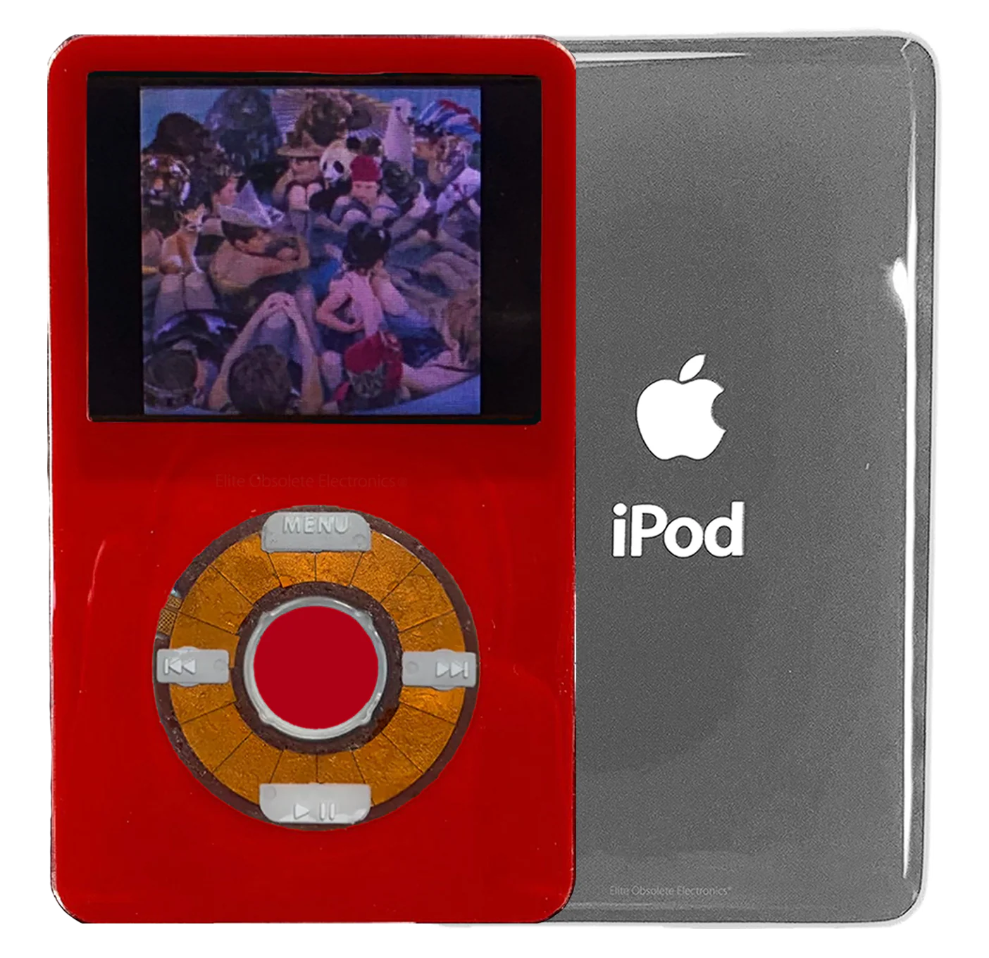 New Apple iPod Video Classic 5th 5.5 Enhanced Red / Transparent / Red (Silver)