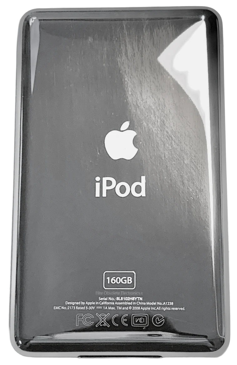 Thick 160GB Silver Chrome Backplate for Apple iPod Video 5th 5.5 A1136 & iPod Classic 6th 7th A1238