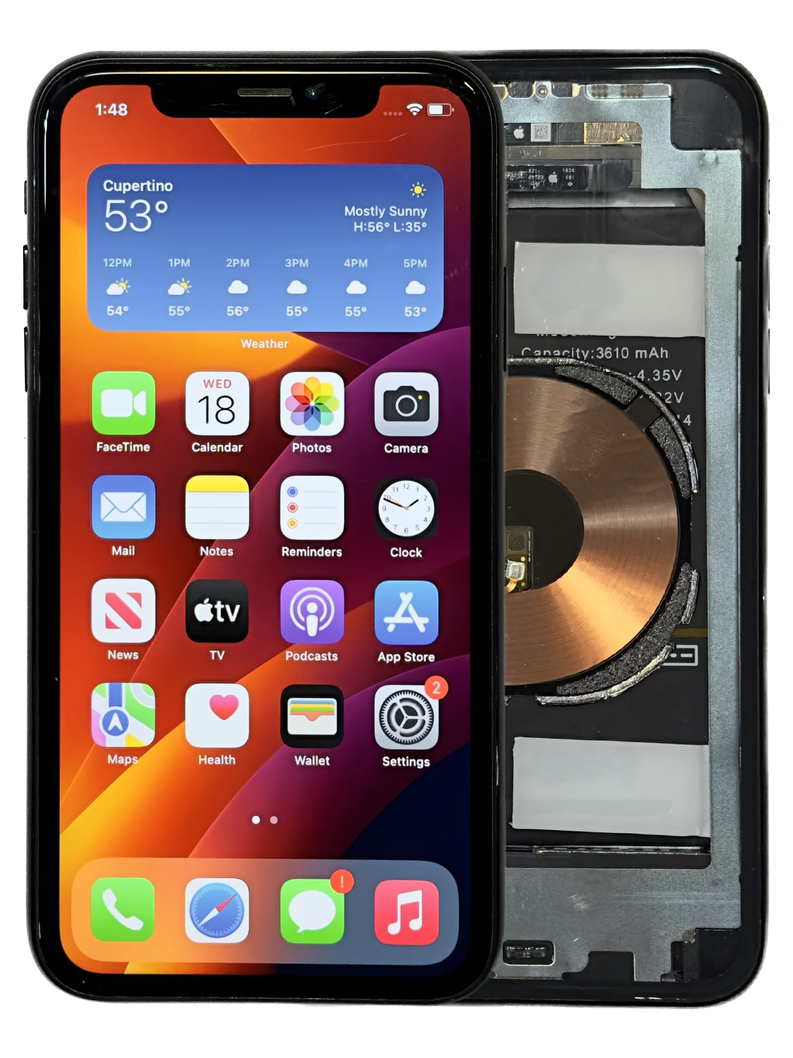 Apple iPhone XR 256GB A1984 MT462LL/A iOS 15.6.1 Transparent Factory Unlocked Custom Refurbished