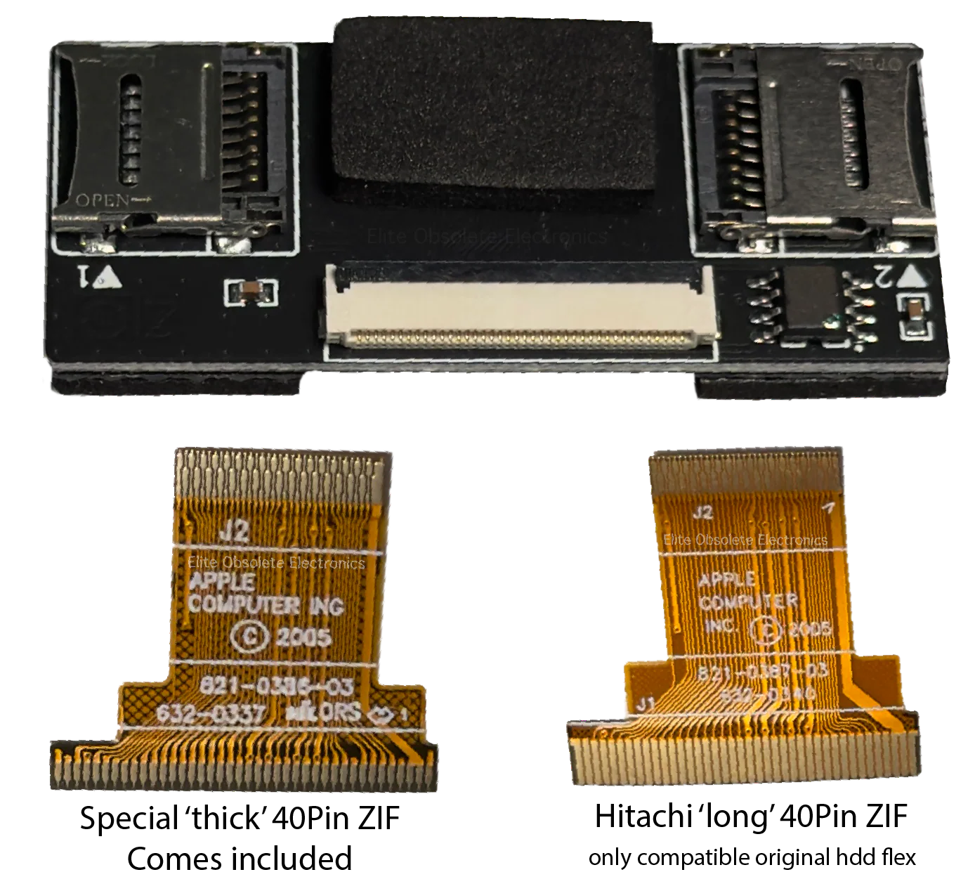 Compact Dual MicroSD SD Card ZIF 40-Pin Adapter for Apple iPod Video 5th 5.5 & iPod Classic 6th 7th A1136 A1238 - Image 3