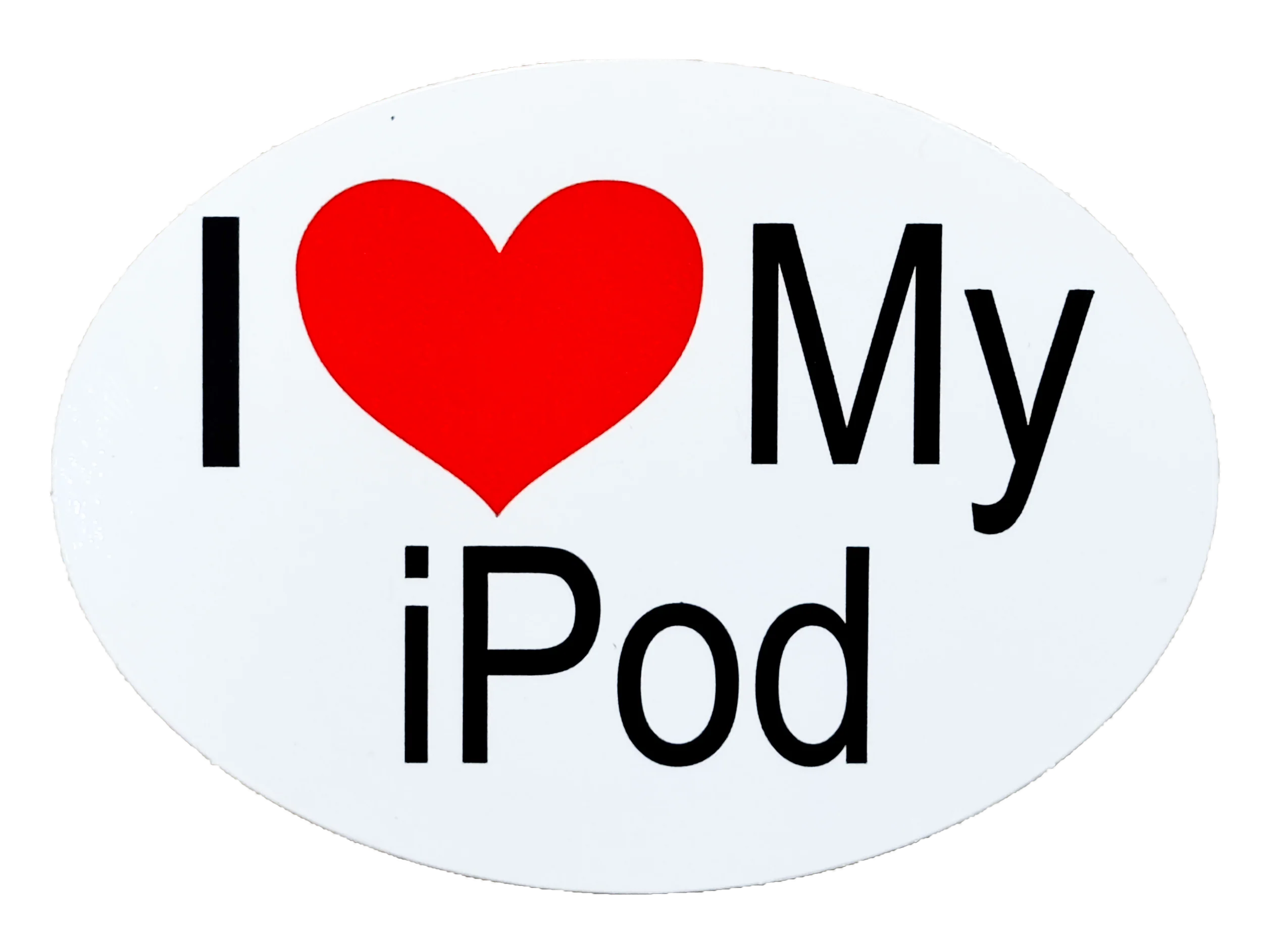 ‘I ❤️ my iPod’ Heart Love my iPod Oval Decal Sticker (3.5” x 2.5”)