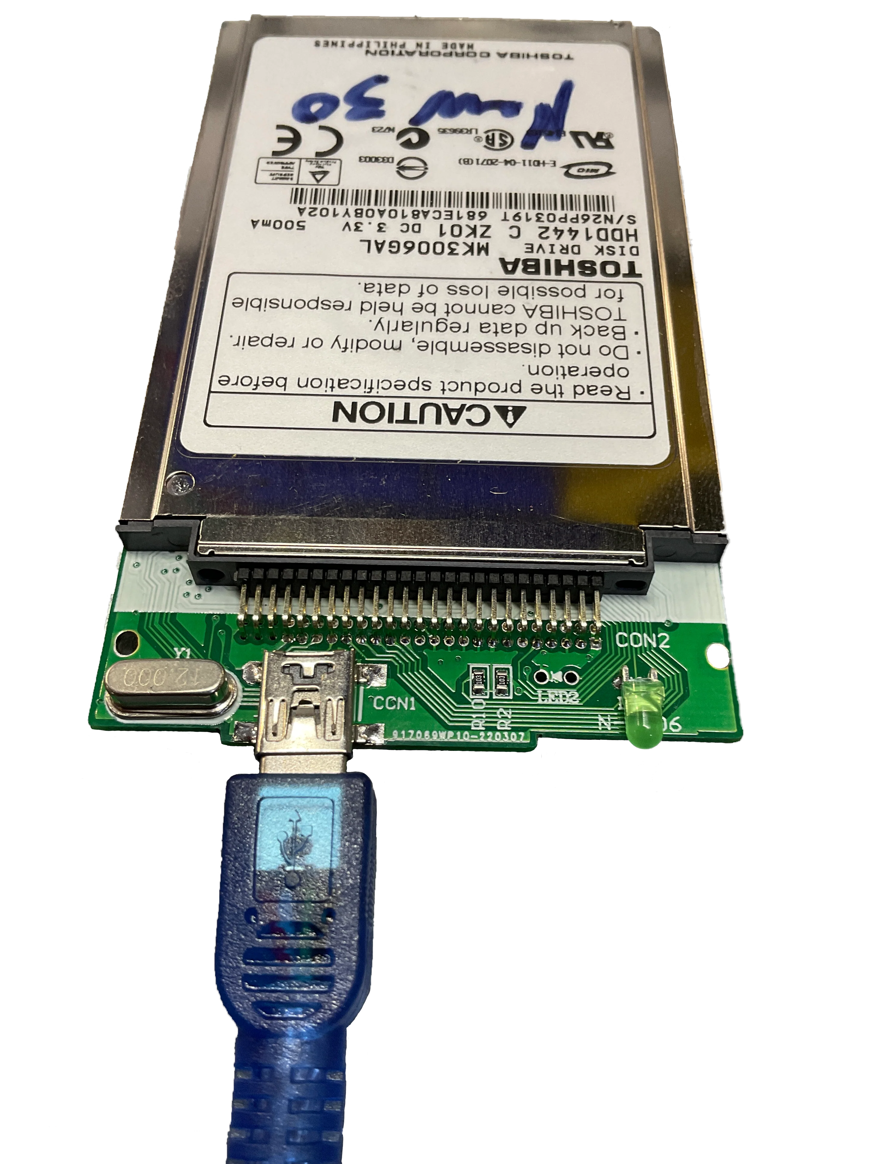 IDE 1.8โ Hard Drive HDD to USB 2.0 Type-A & Mini USB Adapter Board - Image 2