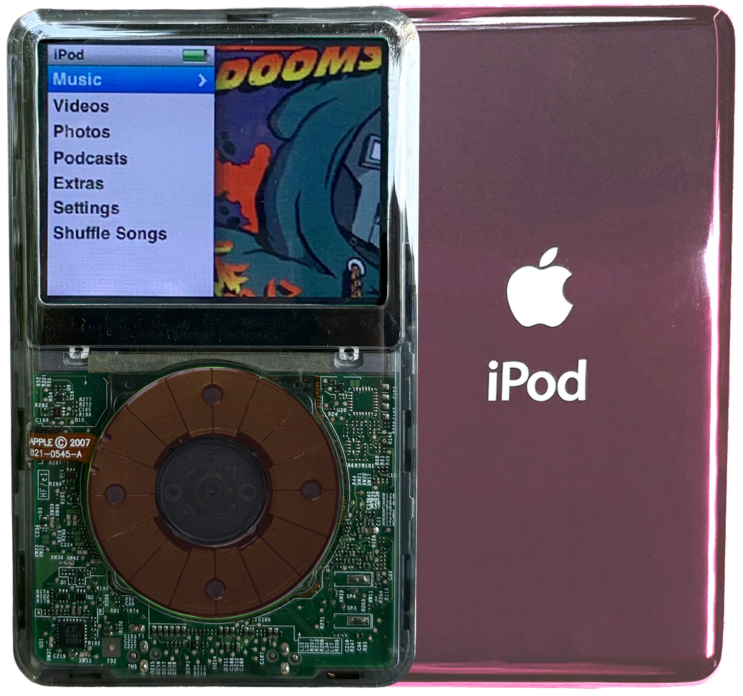 New Apple iPod Classic 6th & 7th Generation Black Crystal Plastic / Black Crystal / Black Crystal (Bush Pink)