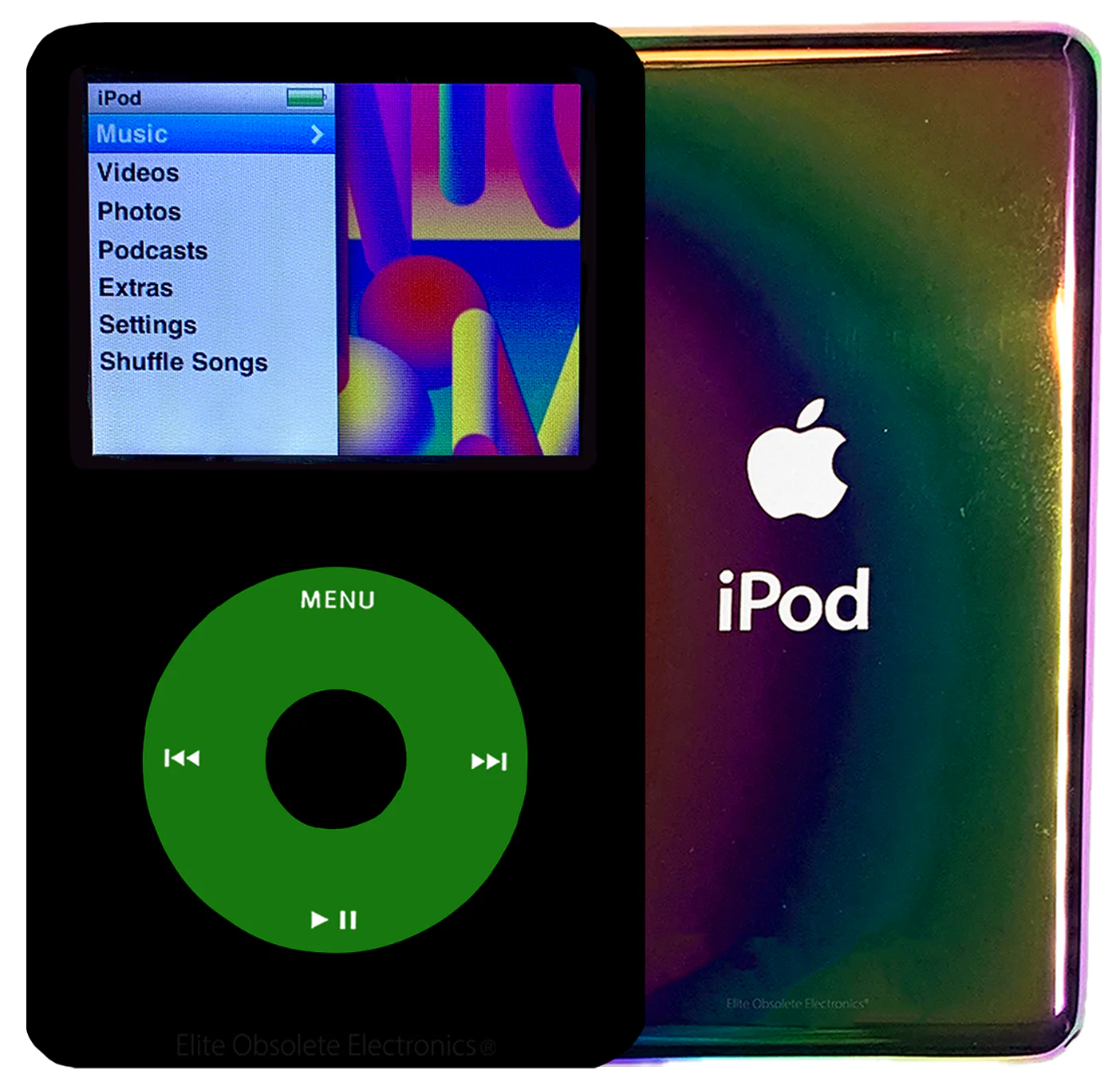 New Apple iPod Classic 6th & 7th Generation Black Metal / Green / Black Metal (Rainbow)