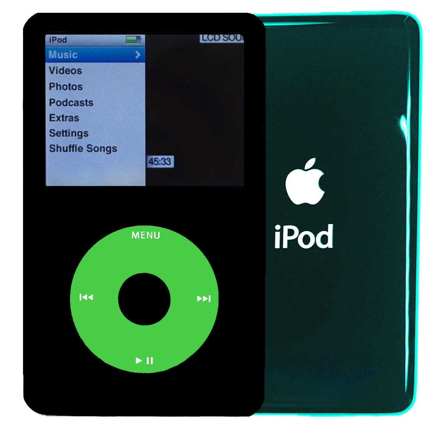 New Apple iPod Classic 6th & 7th Generation Black / Light Green / Black (Pine Green)