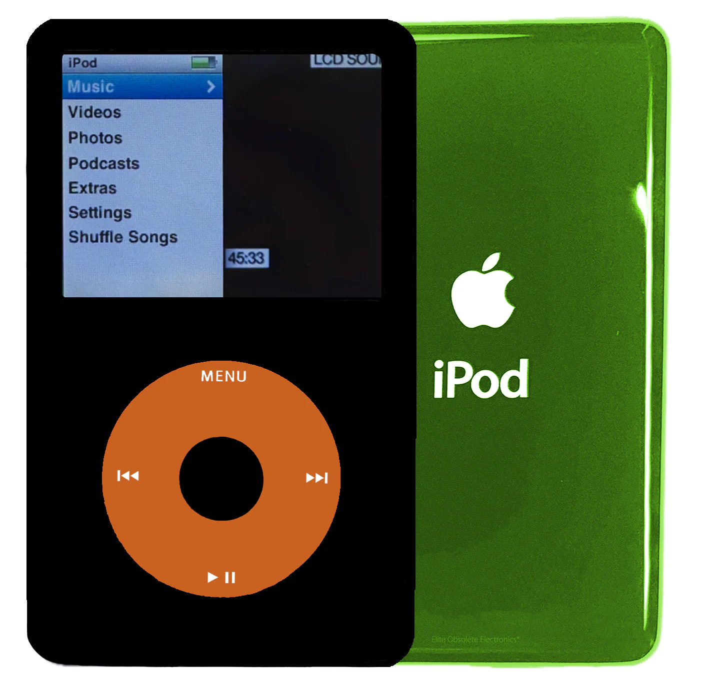 New Apple iPod Classic 6th & 7th Generation Black / Orange / Black (Toxic Green)