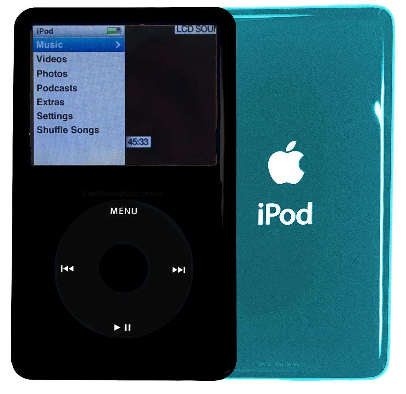 New Apple iPod Classic 6th & 7th Generation Black Plastic / Black / Black Plastic (Ocean Blue)