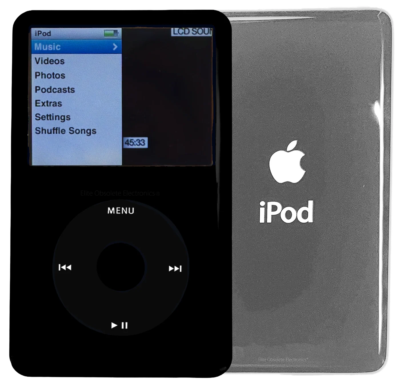 New Apple iPod Classic 6th & 7th Generation Black Plastic / Black / Black Plastic (Silver)