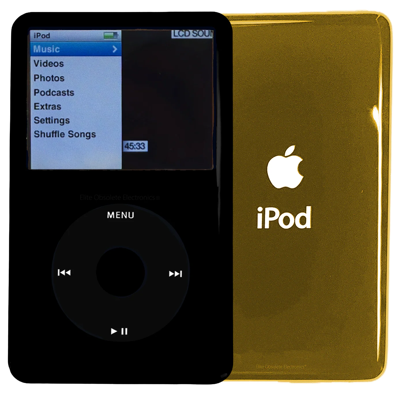 New Apple iPod Classic 6th & 7th Generation Black Plastic / Black / Black Plastic (Gold)