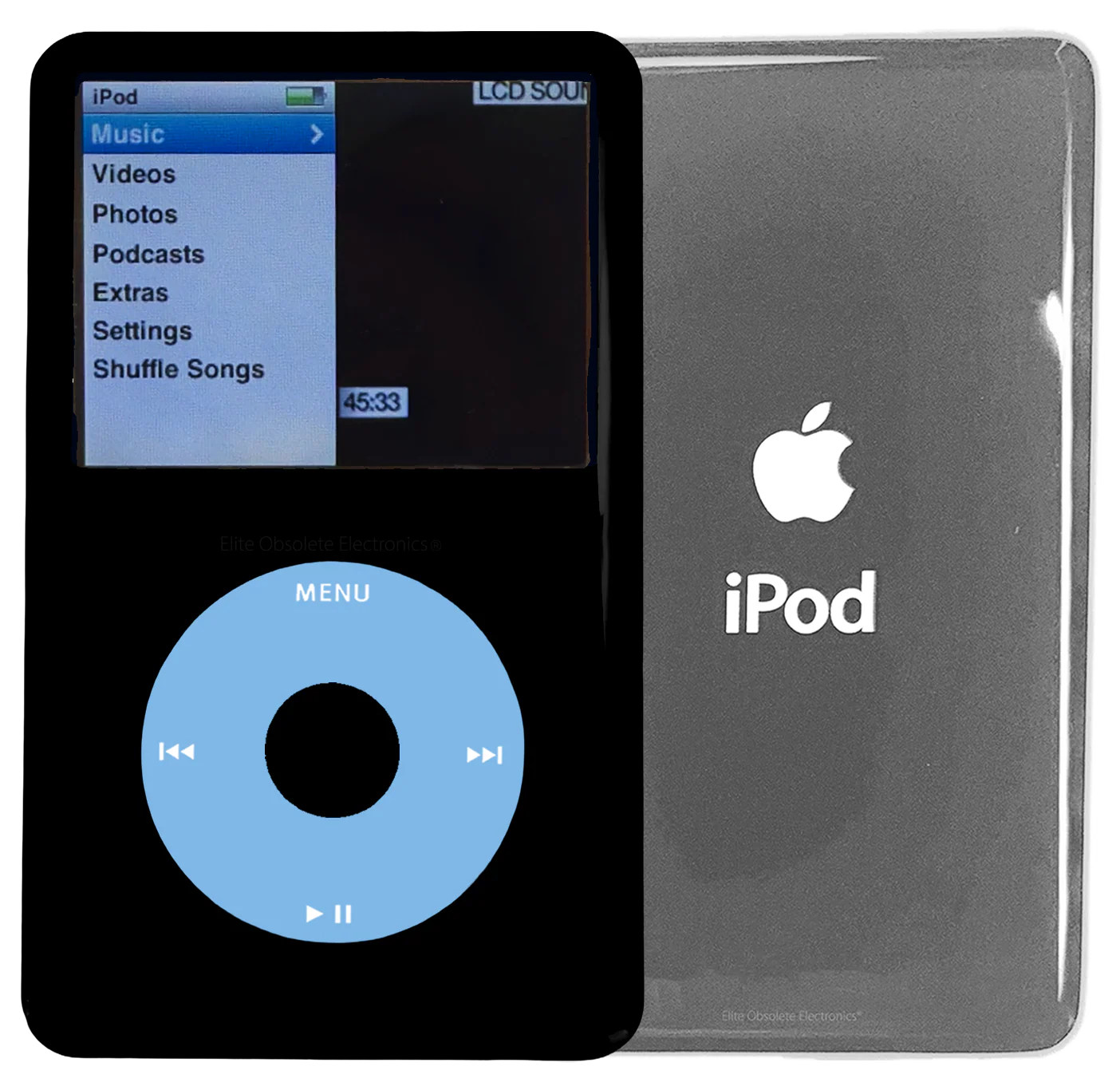 New Apple iPod Classic 6th & 7th Generation Black Plastic / Light Blue / Black Plastic (Silver)