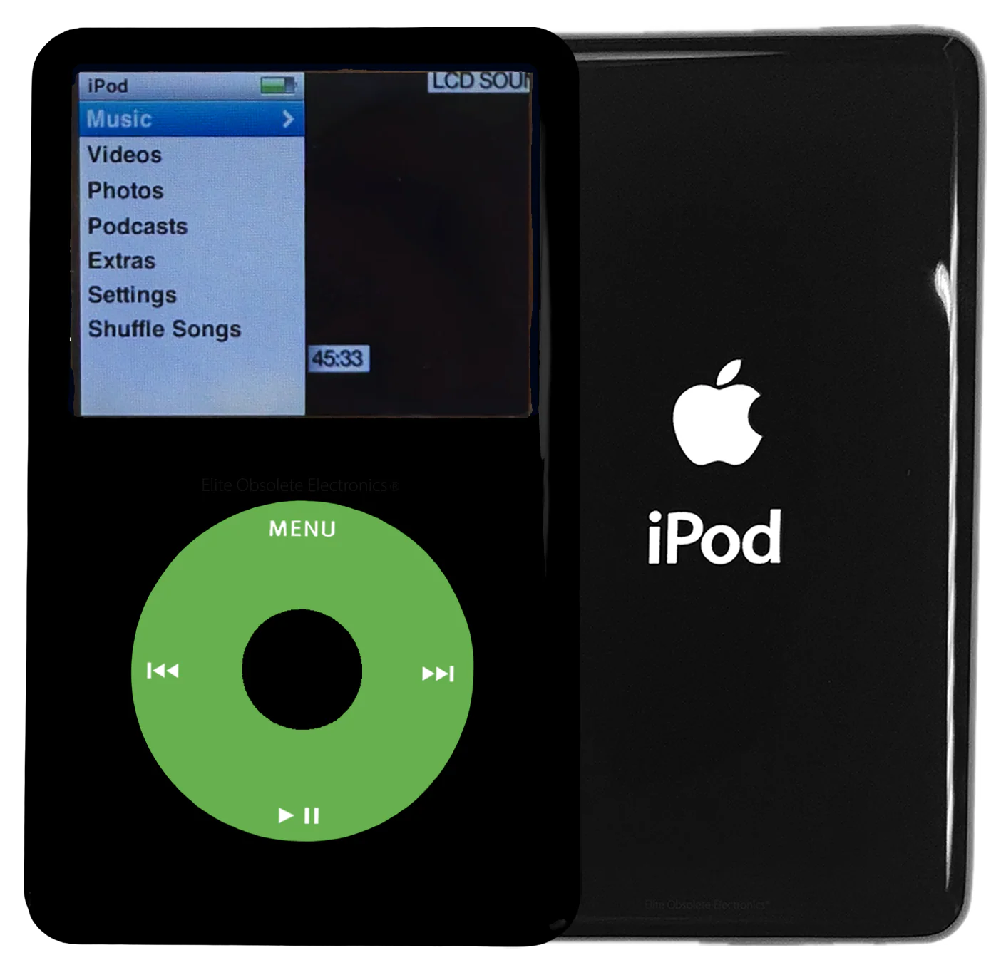 New Apple iPod Classic 6th & 7th Generation Black Plastic / Light Green / Black Plastic (Black)
