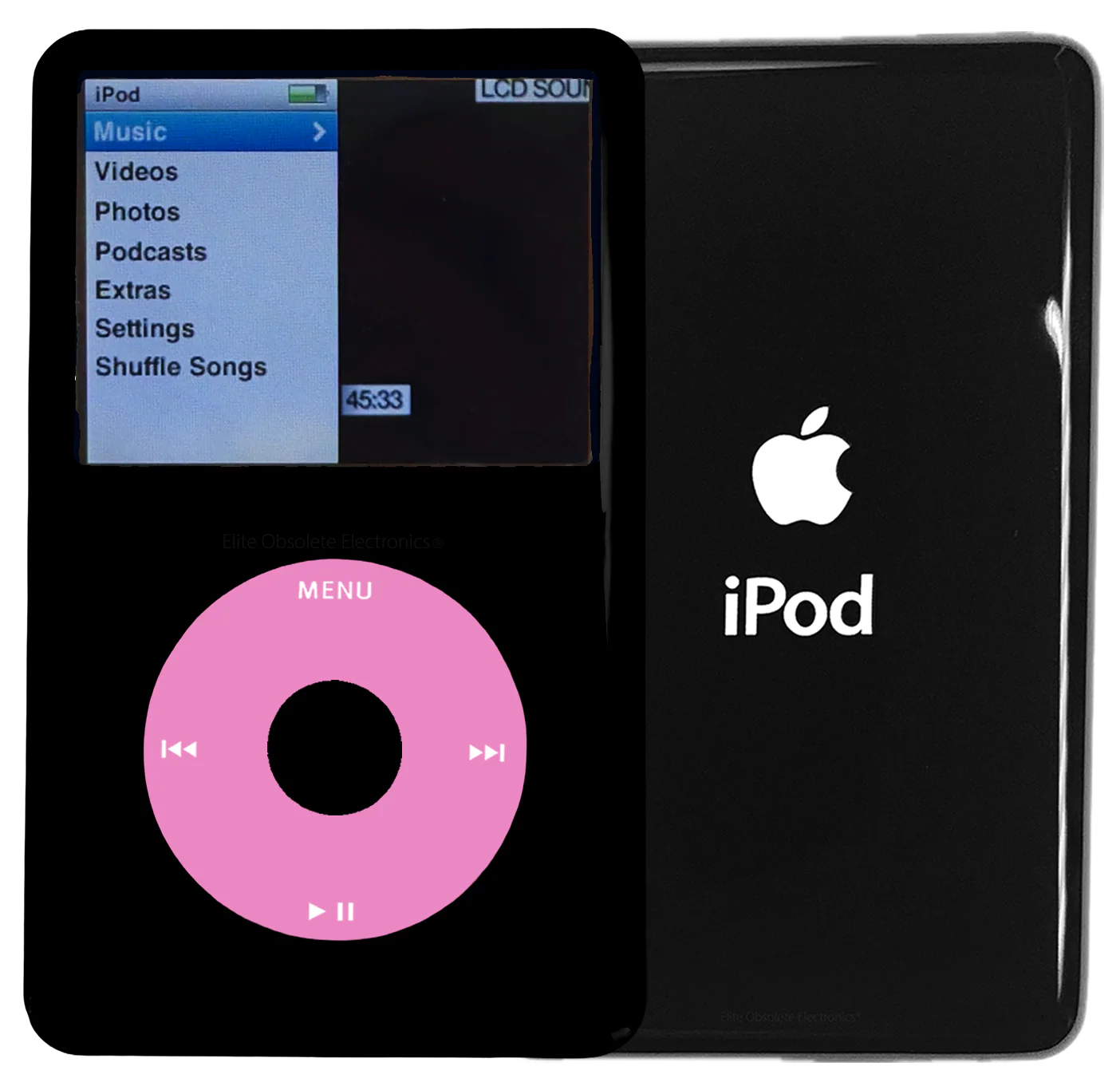 New Apple iPod Classic 6th & 7th Generation Black Plastic / Light Pink / Black Plastic (Black)