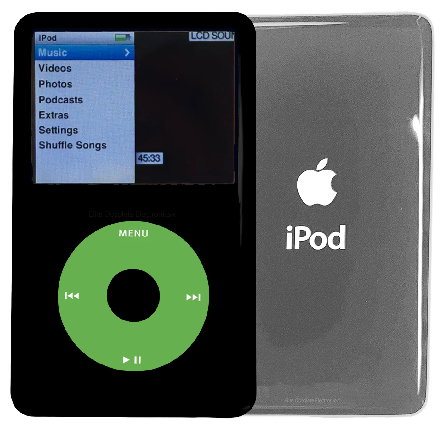 New Apple iPod Classic 6th & 7th Generation Black Plastic / Light Green / Black Plastic (Silver)