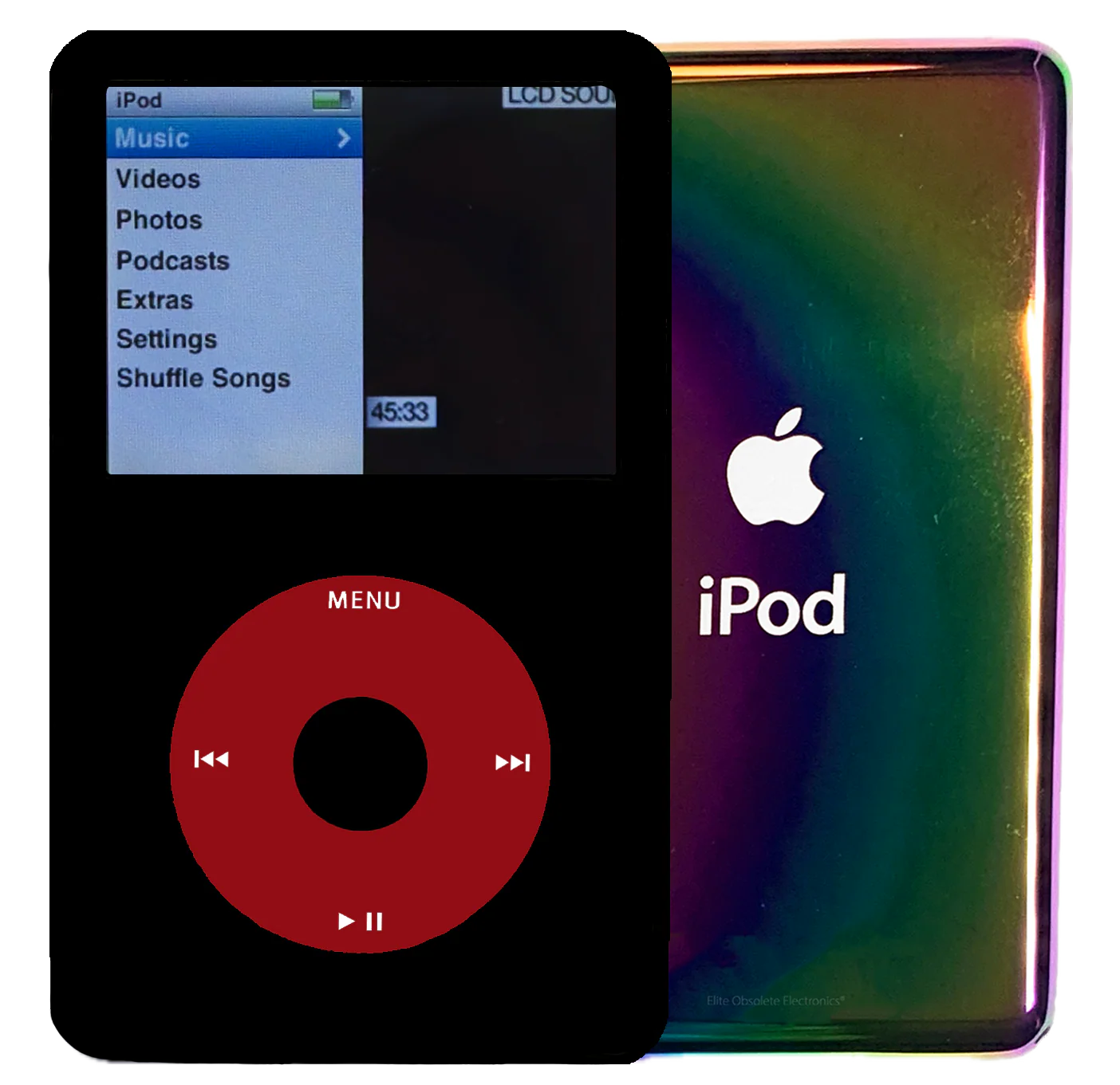 New Apple iPod Classic 6th & 7th Generation Black / Red / Black (Rainbow)