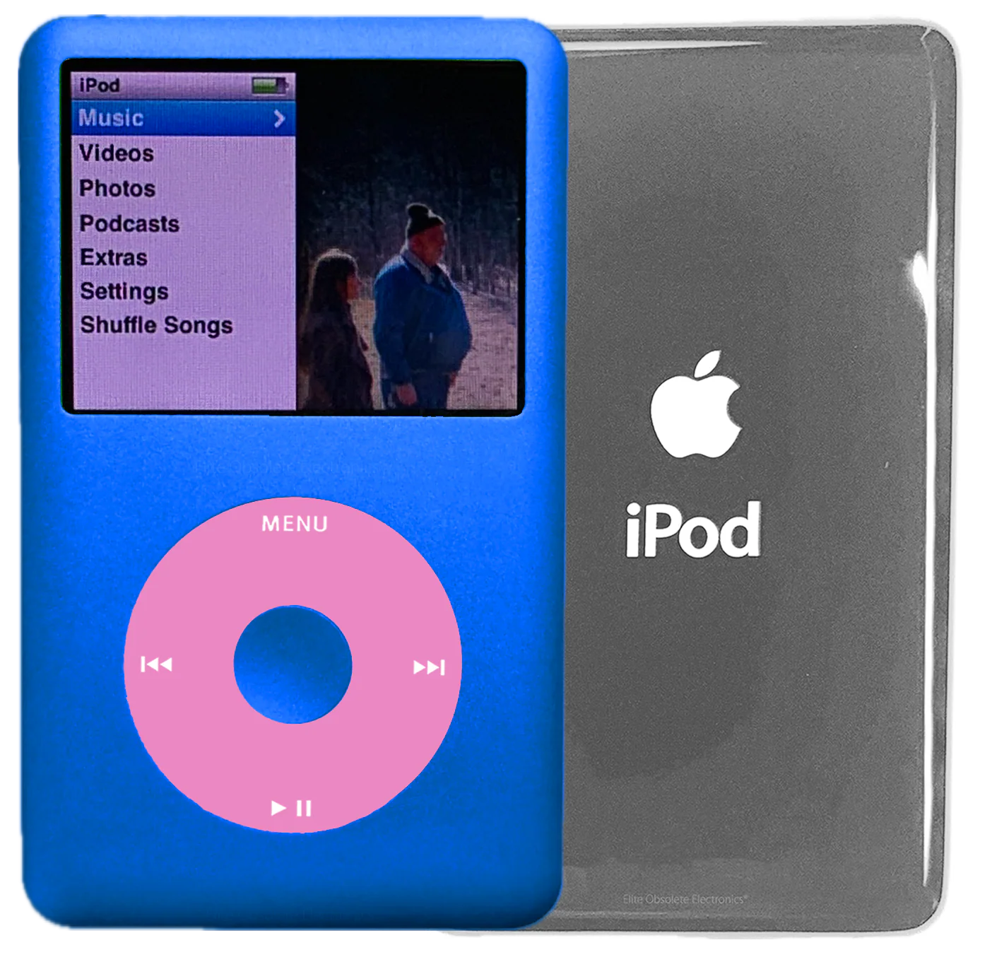 New Apple iPod Classic 6th & 7th Generation Blue Metal / Light Pink / Blue Metal (Silver)