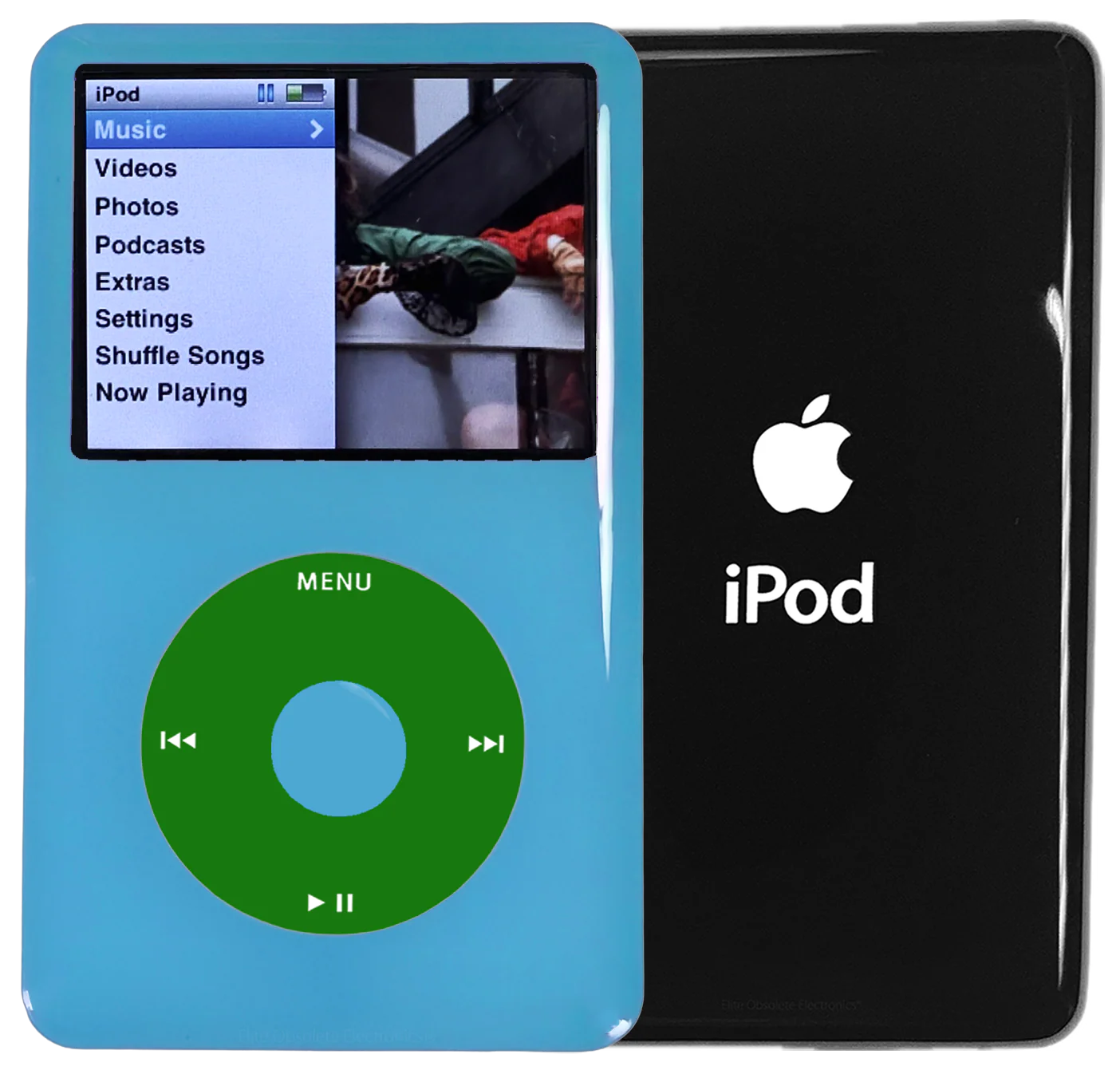 New Apple iPod Classic 6th & 7th Generation Blue Light Plastic / Green / Blue Light Plastic (Black)