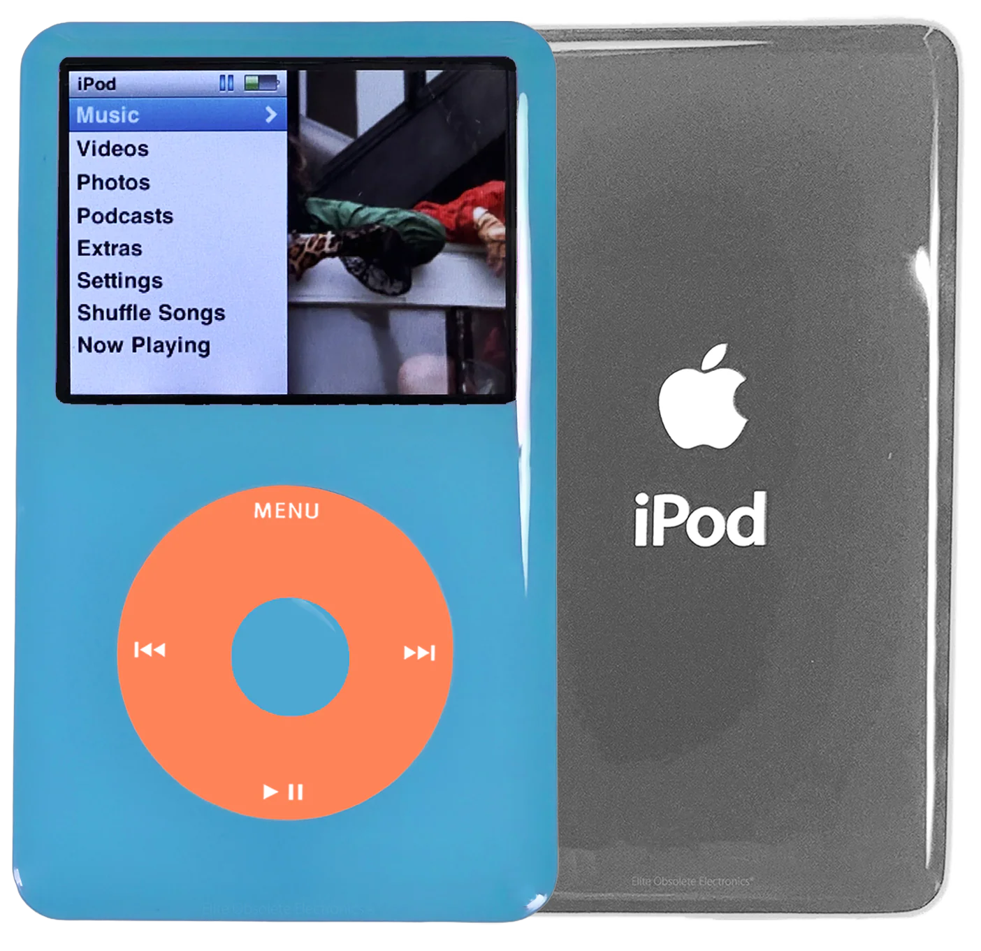 New Apple iPod Classic 6th & 7th Generation Blue Light Plastic / Orange / Blue Light Plastic (Silver)