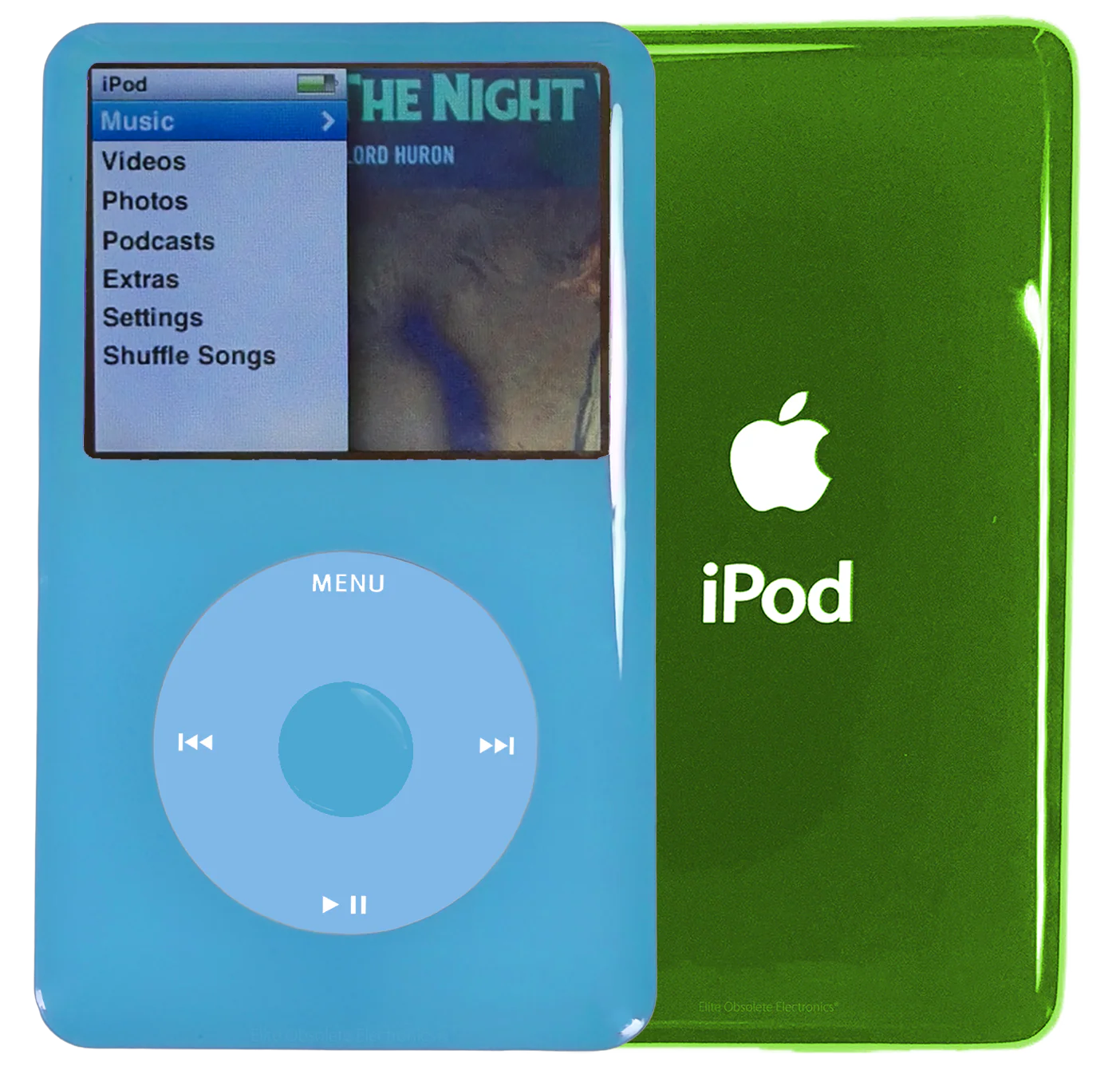 New Apple iPod Classic 6th & 7th Generation Blue Light Plastic / Light Blue / Blue Light Plastic (Toxic Green)