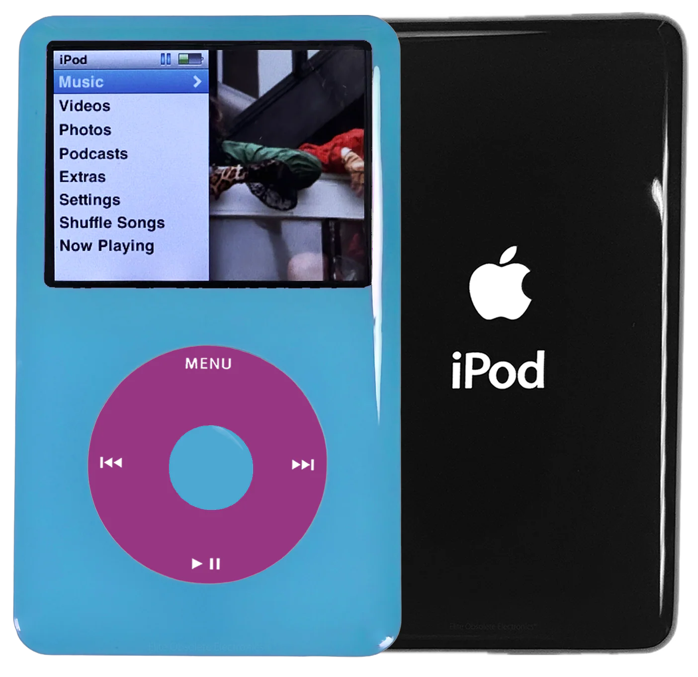 New Apple iPod Classic 6th & 7th Generation Blue Light Plastic / Pink / Blue Light Plastic (Black)