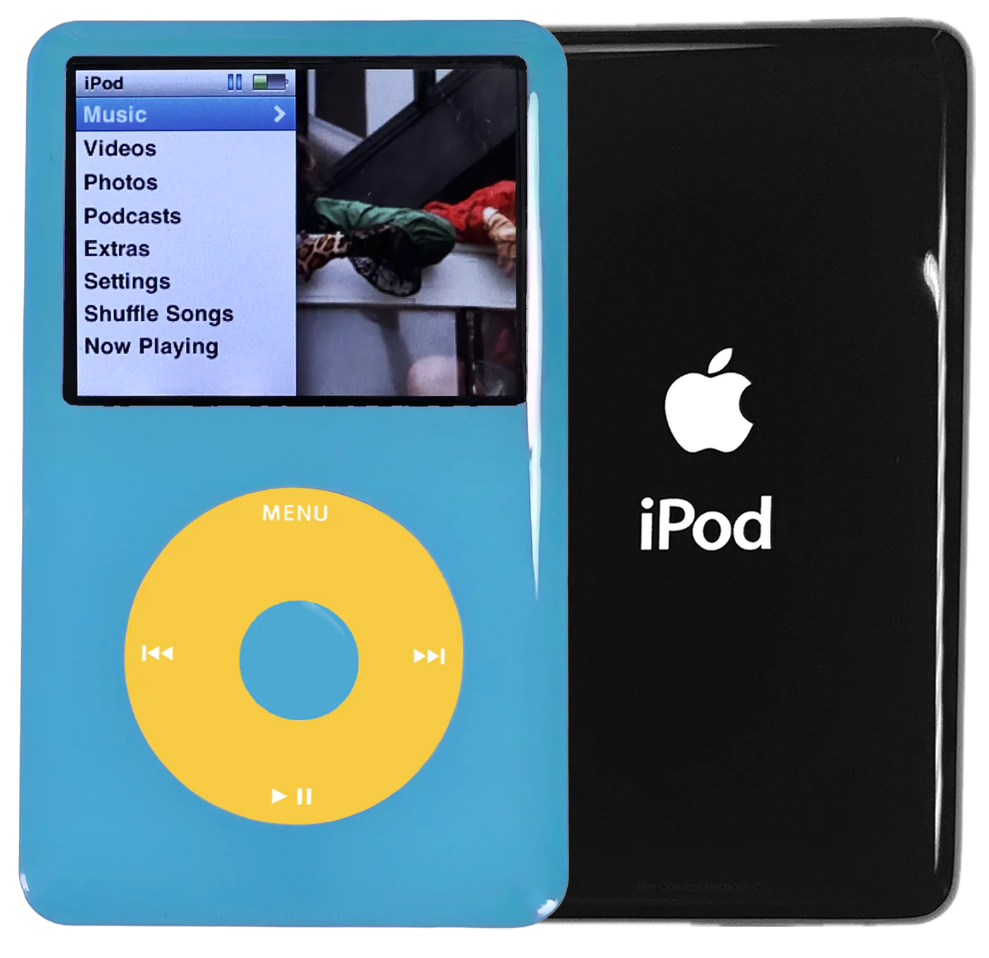 New Apple iPod Classic 6th & 7th Generation Blue Light Plastic / Yellow / Blue Light Plastic (Black)