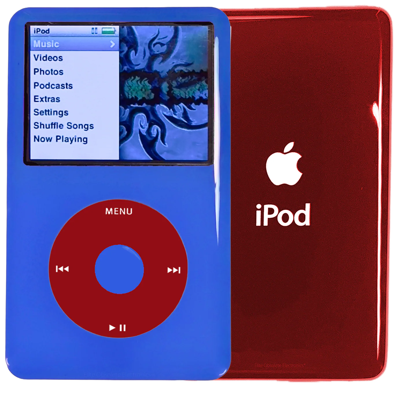 New Apple iPod Classic 6th & 7th Generation Blue Plastic / Red / Blue Plastic (Sangria Red)