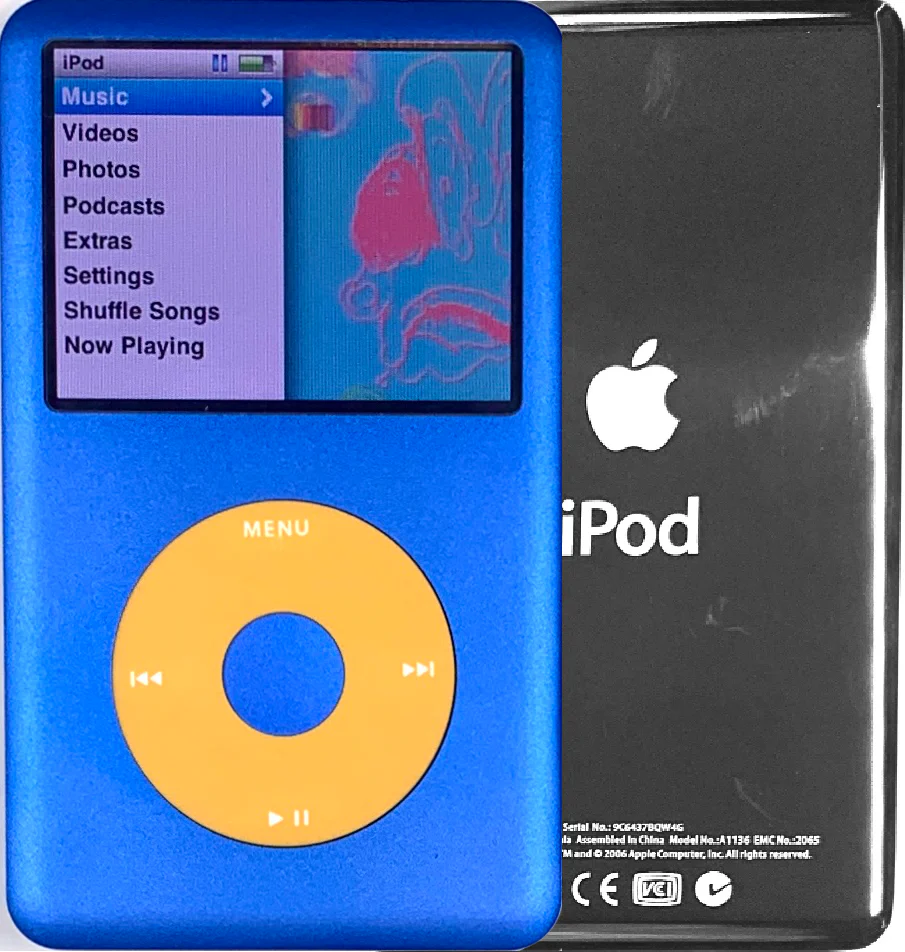 New Apple iPod Classic 6th & 7th Generation Blue / Yellow / Blue (Silver)