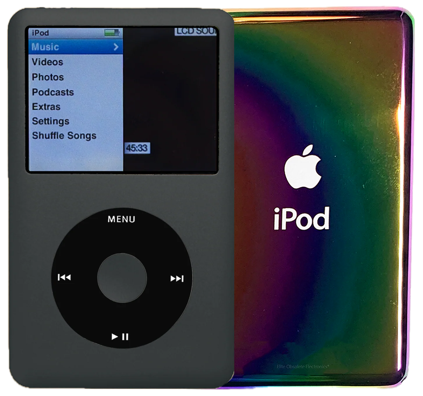 New Apple iPod Classic 6th & 7th Generation Charcoal Gray Metal / Black / Charcoal Gray Metal (Rainbow)
