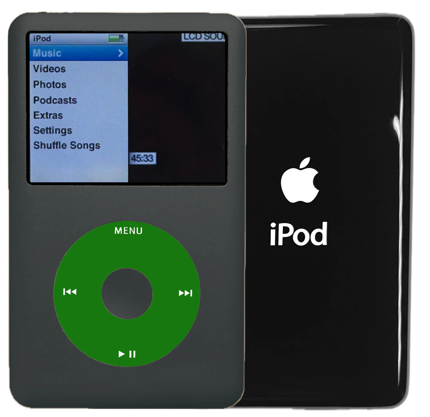 New Apple iPod Classic 6th & 7th Generation Charcoal Gray / Green / Charcoal Gray (Black)