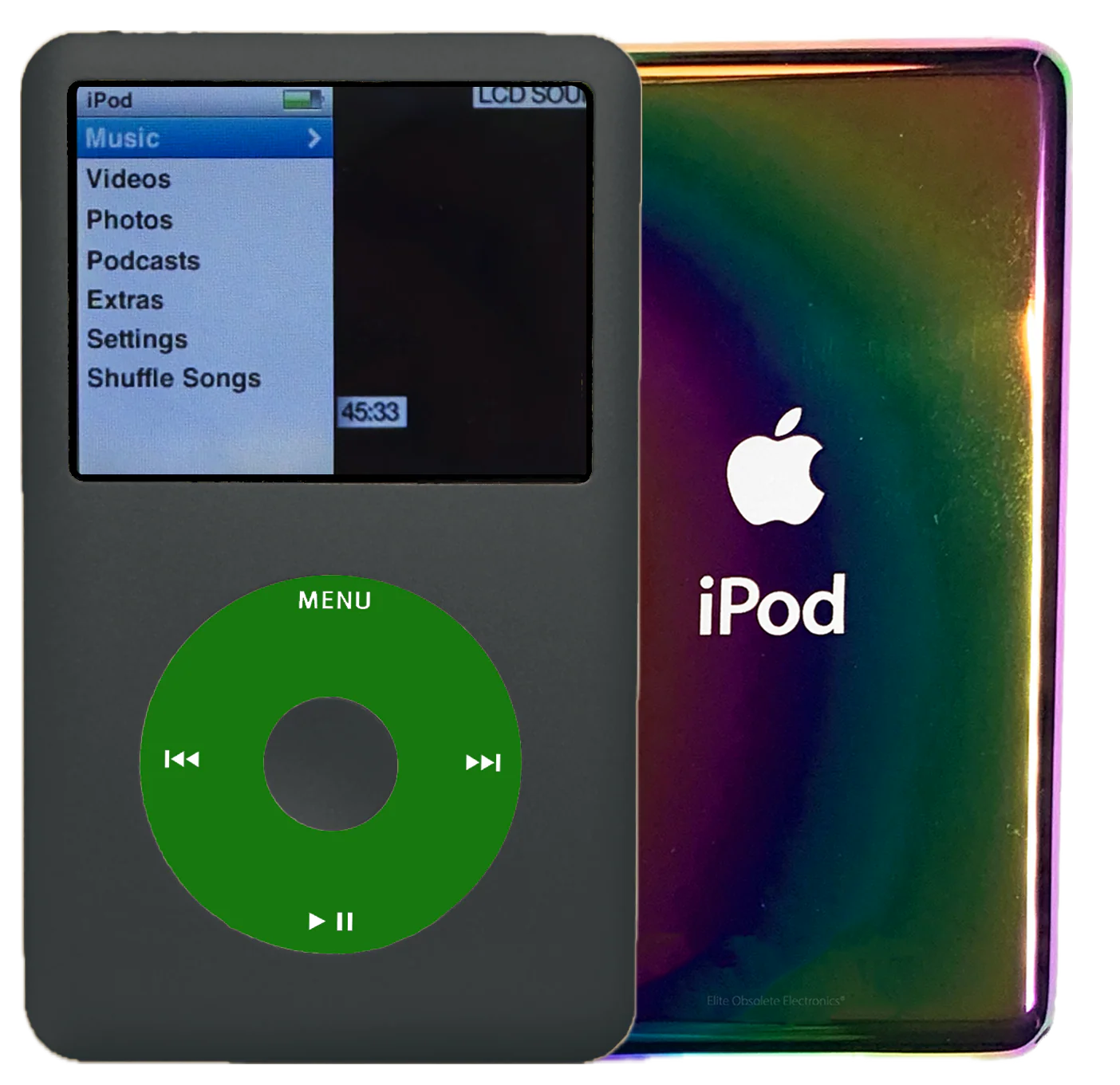New Apple iPod Classic 6th & 7th Generation Charcoal Gray / Green / Charcoal Gray (Rainbow)
