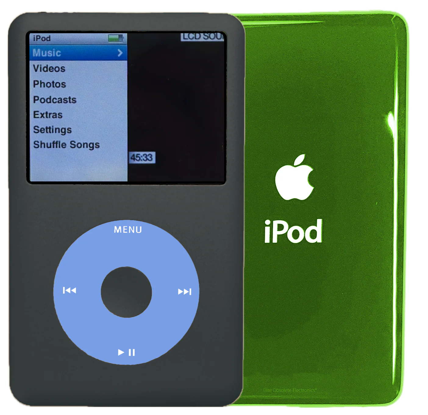 New Apple iPod Classic 6th & 7th Generation Charcoal Grey / Light Blue / Charcoal Grey (Toxic Green)
