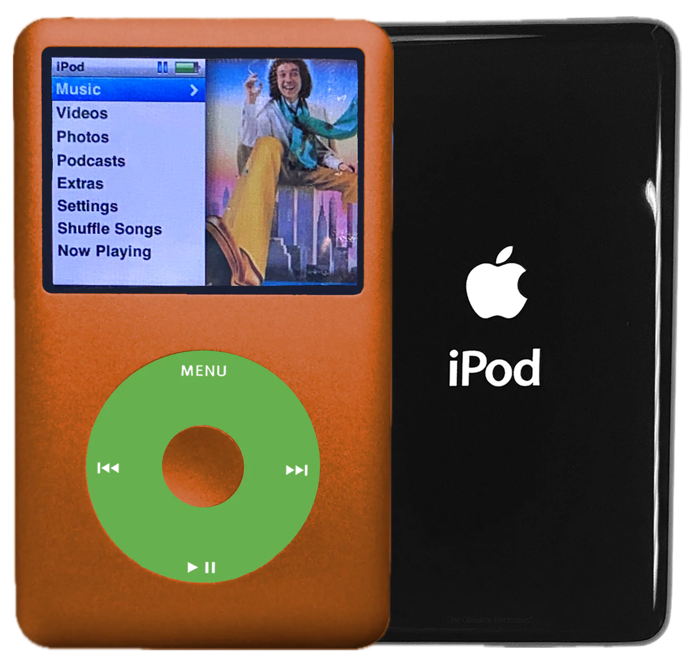 New Apple iPod Classic 6th & 7th Generation Cosmic Orange Metal / Light Green / Cosmic Orange Metal (Black)