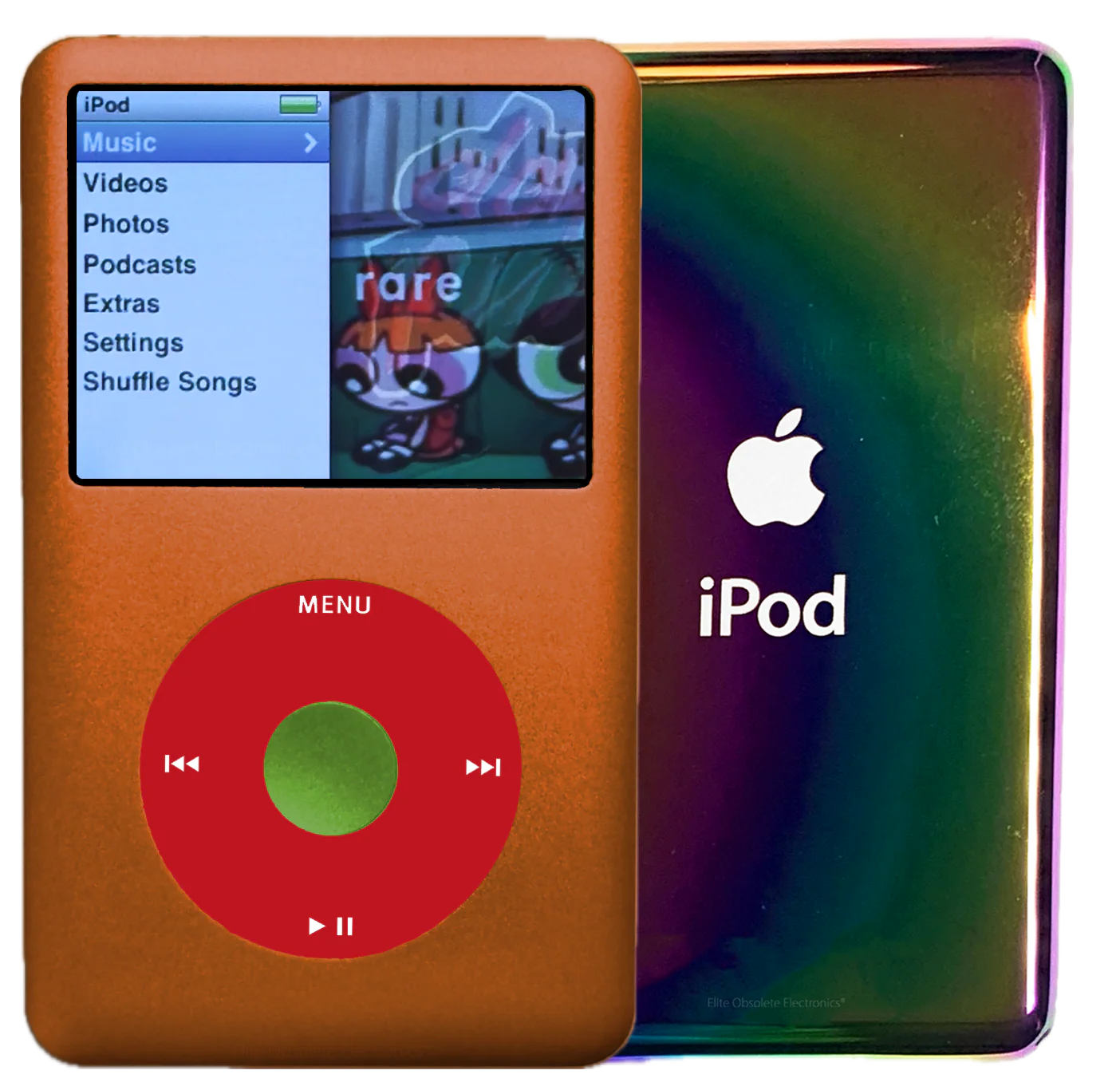 New Apple iPod Classic 6th & 7th Generation Cosmic Orange Metal / Red / Green Metal (Rainbow)