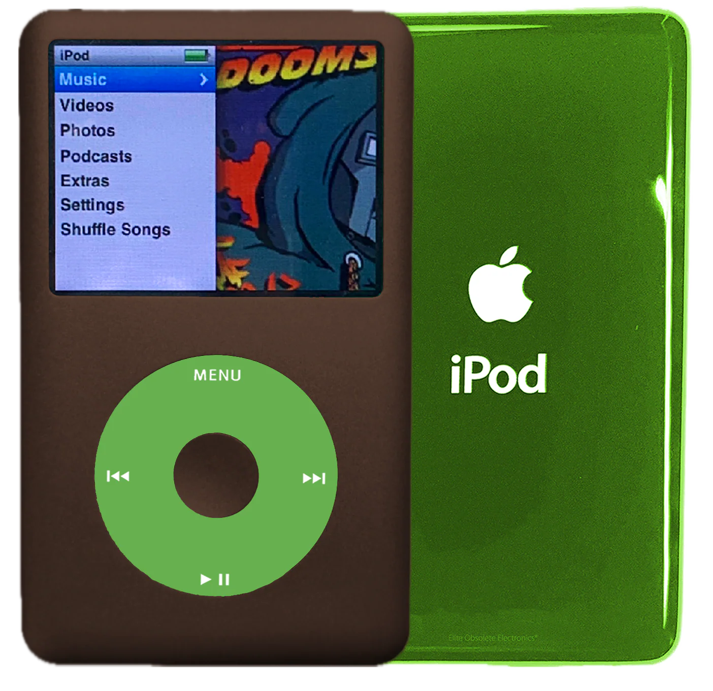 New Apple iPod Classic 6th & 7th Generation Earth Brown Metal / Light Green / Earth Brown Metal (Toxic Green)
