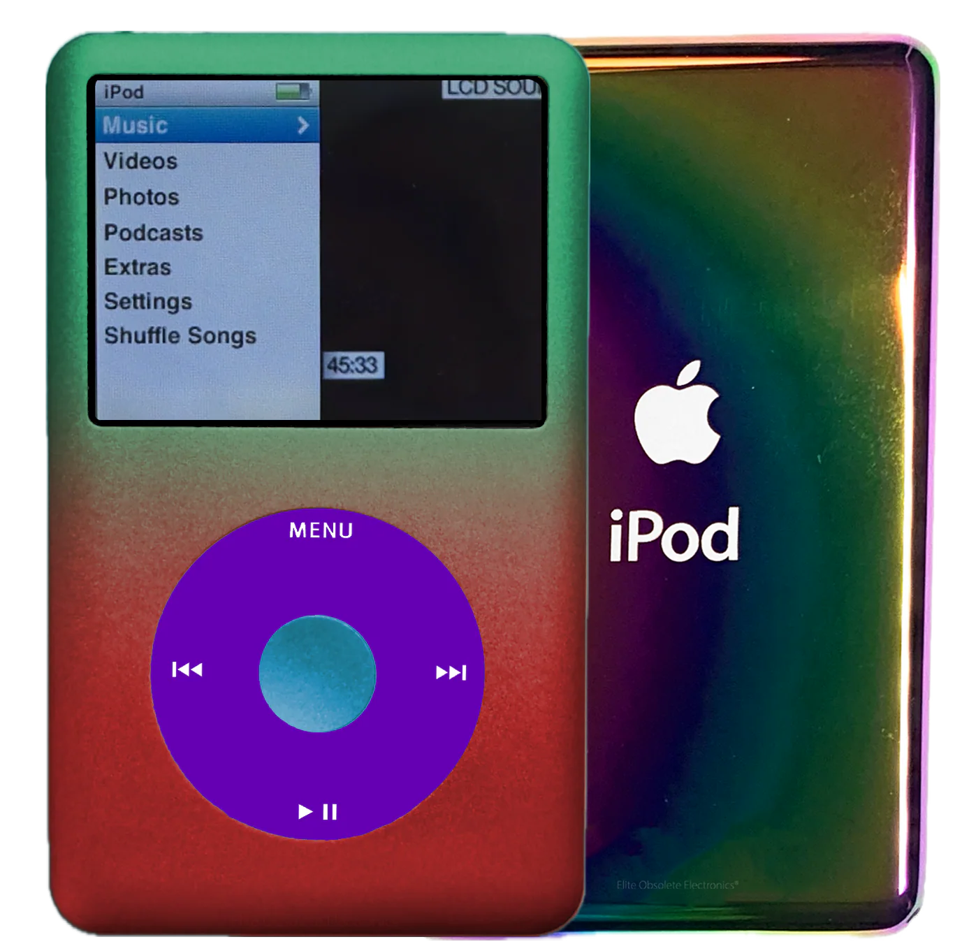 New Apple iPod Classic 6th & 7th Generation Gradient Green/Red / Purple / Sky Blue (Rainbow)