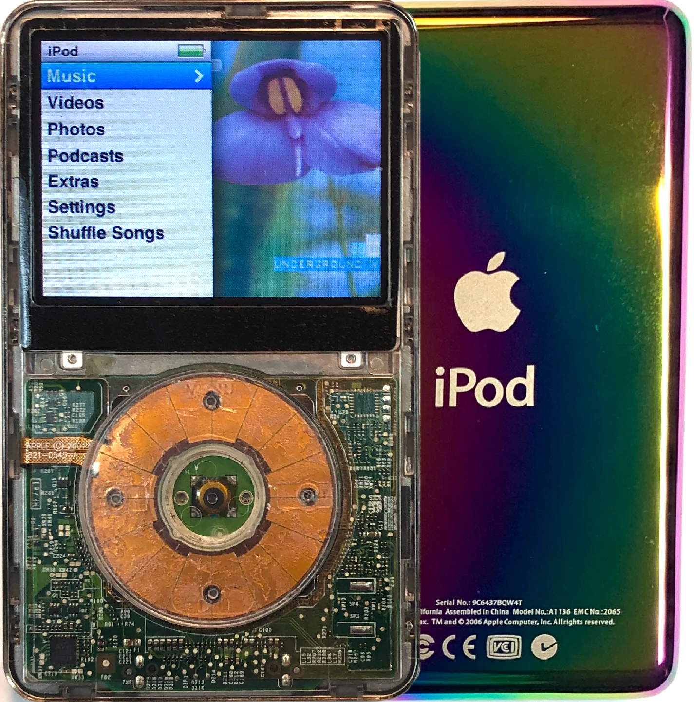 New Apple iPod Classic 6th & 7th Generation Crystal Clear Transparent (Rainbow)