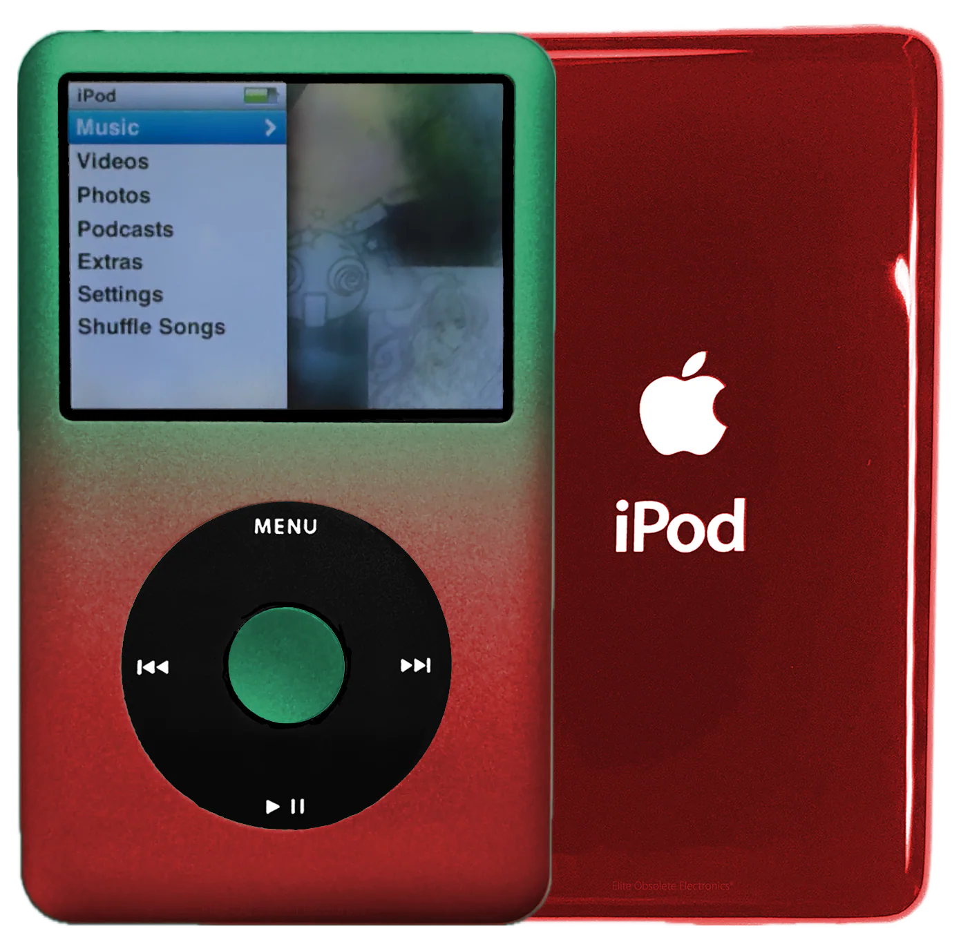 New Apple iPod Classic 6th & 7th Generation Gradient Green/Red / Black / Lime Green (Sangria Red)