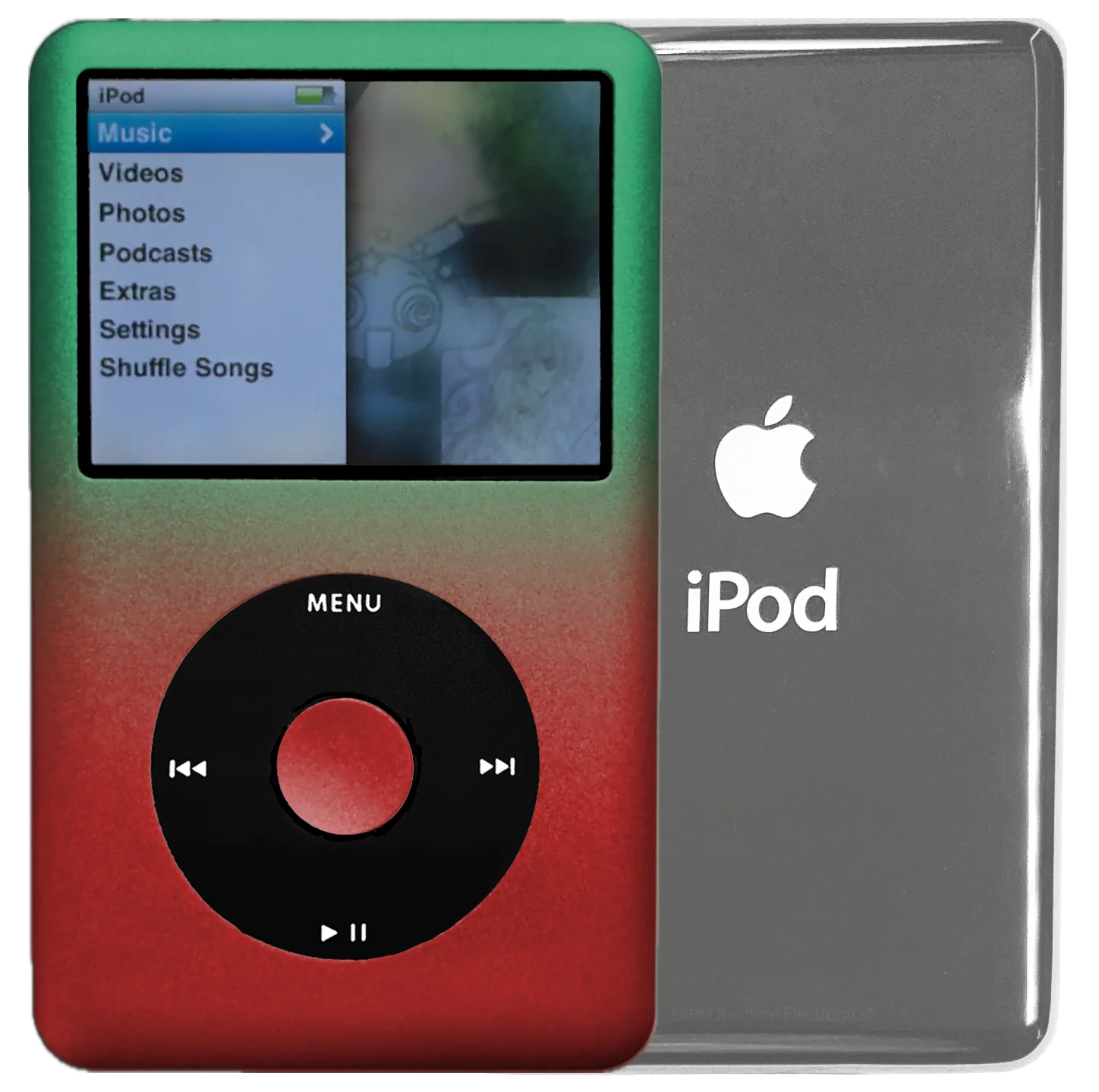 New Apple iPod Classic 6th & 7th Generation Gradient Green & Red / Black / Red (Silver)
